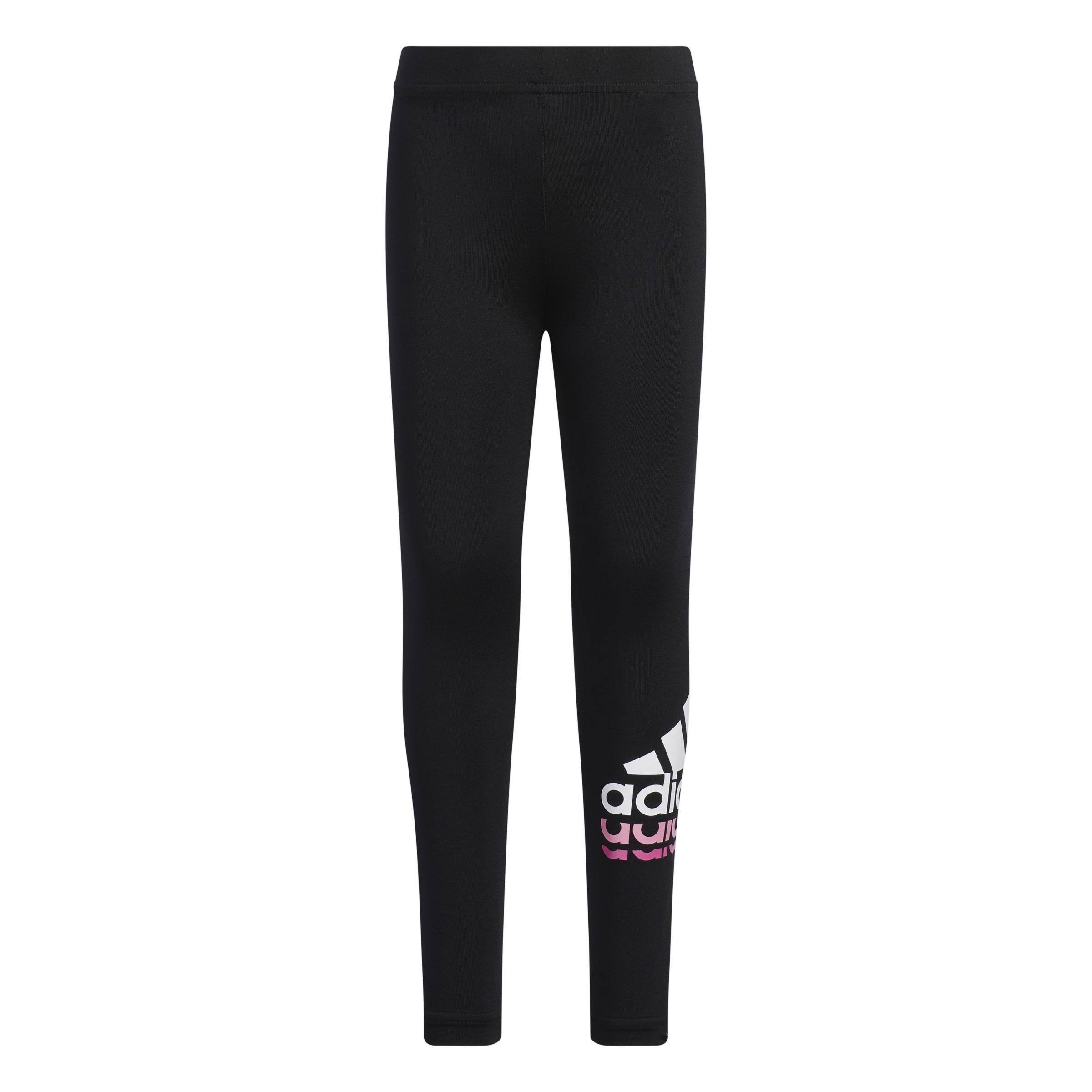 Kids Badge Of Sport Logo Leggings, Black, A901_ONE, large image number 1
