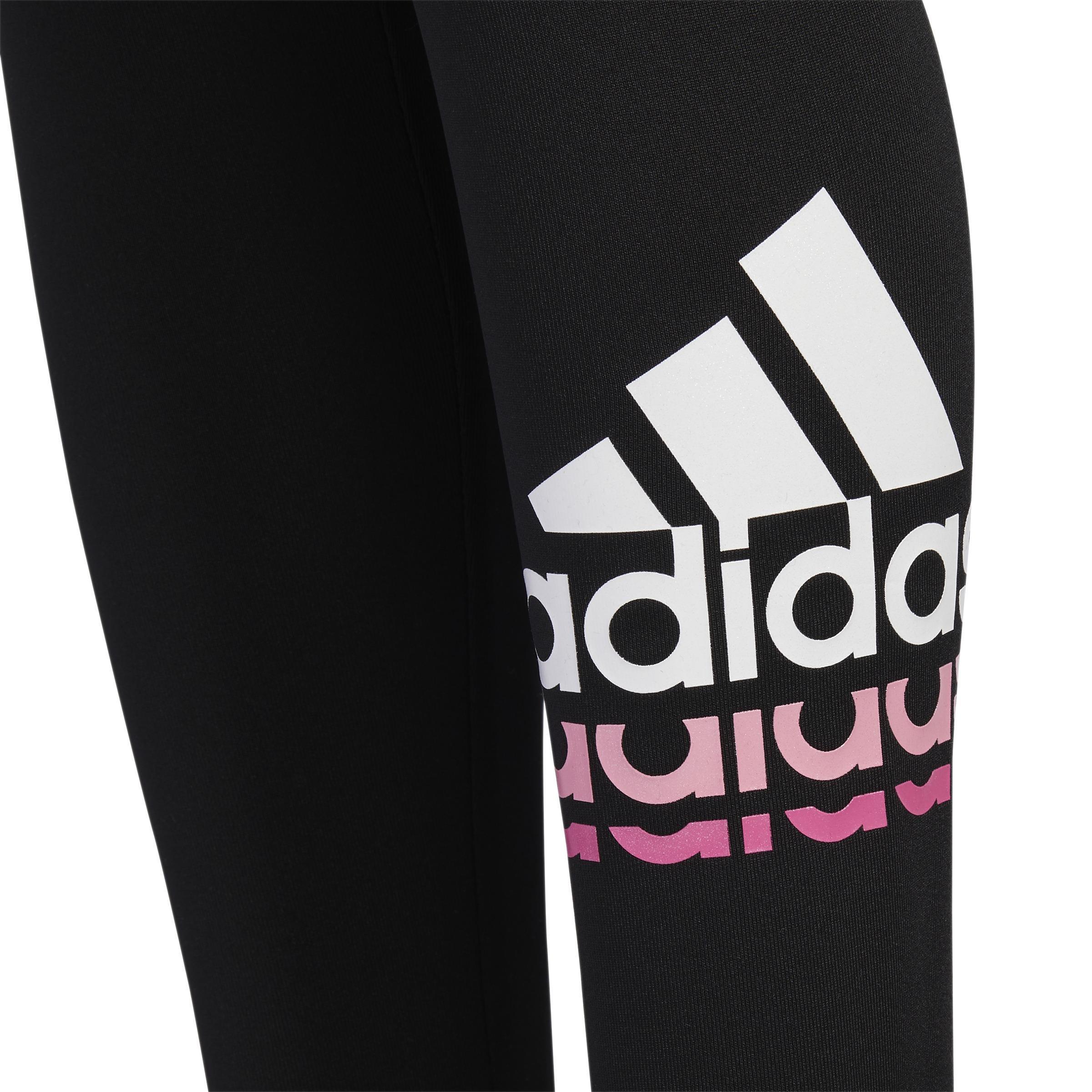 Kids Badge Of Sport Logo Leggings, Black, A901_ONE, large image number 3