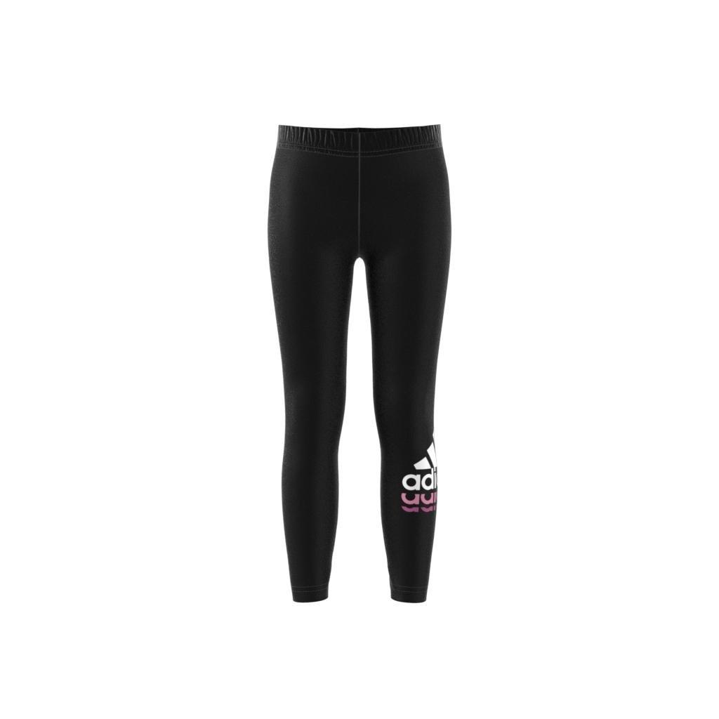 Kids Badge Of Sport Logo Leggings, Black, A901_ONE, large image number 6