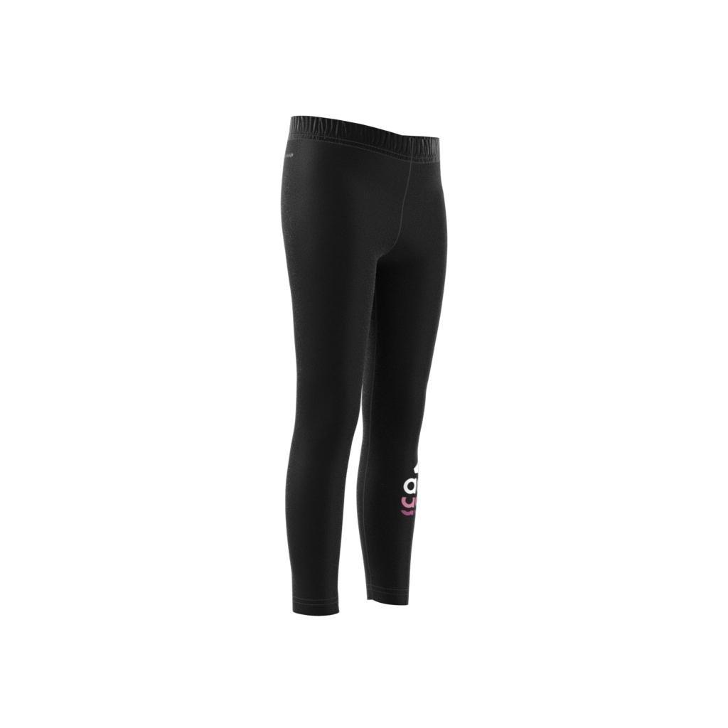 Kids Badge Of Sport Logo Leggings, Black, A901_ONE, large image number 7