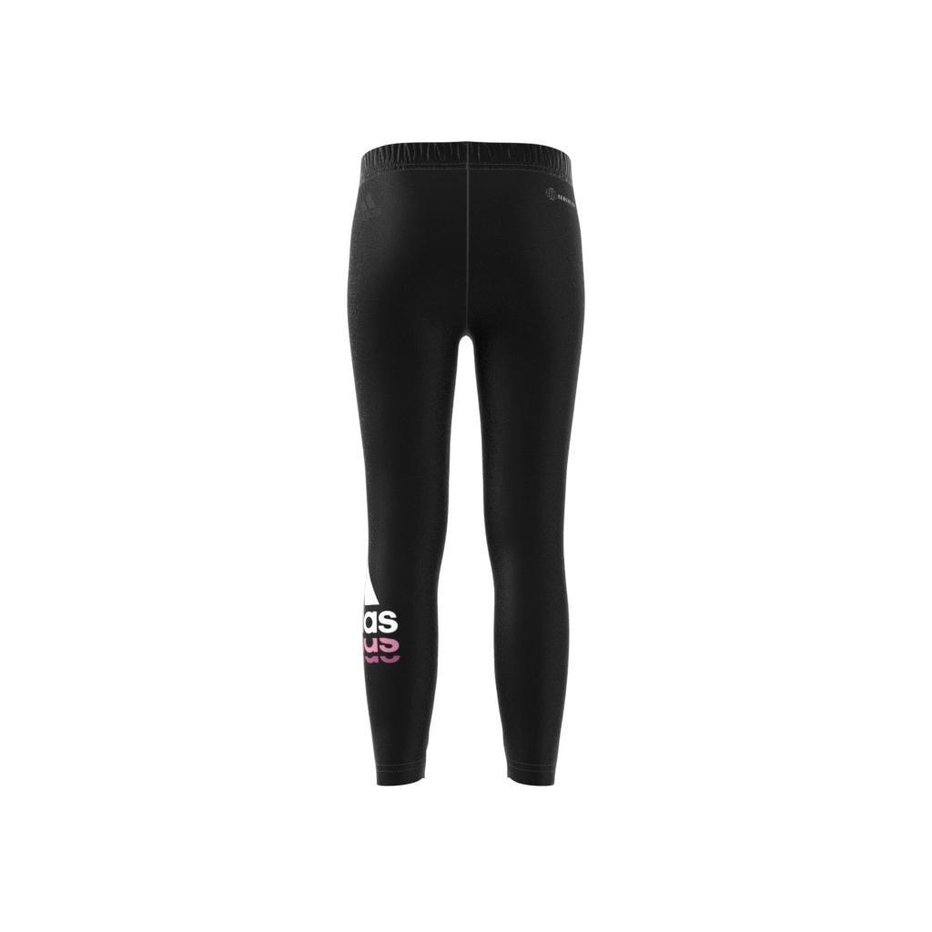 Kids Badge Of Sport Logo Leggings, Black, A901_ONE, large image number 9