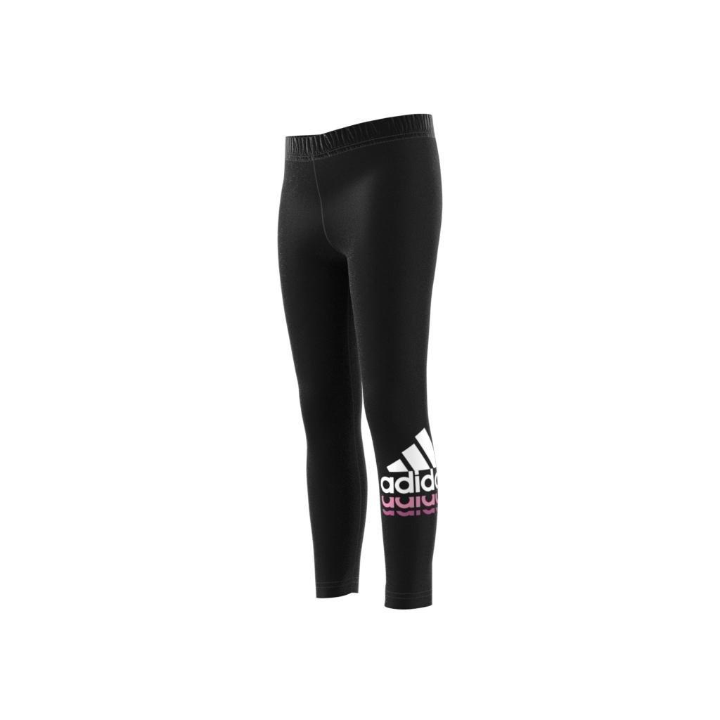 Kids Badge Of Sport Logo Leggings, Black, A901_ONE, large image number 10