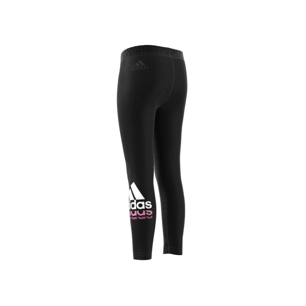 Kids Badge Of Sport Logo Leggings, Black, A901_ONE, large image number 12