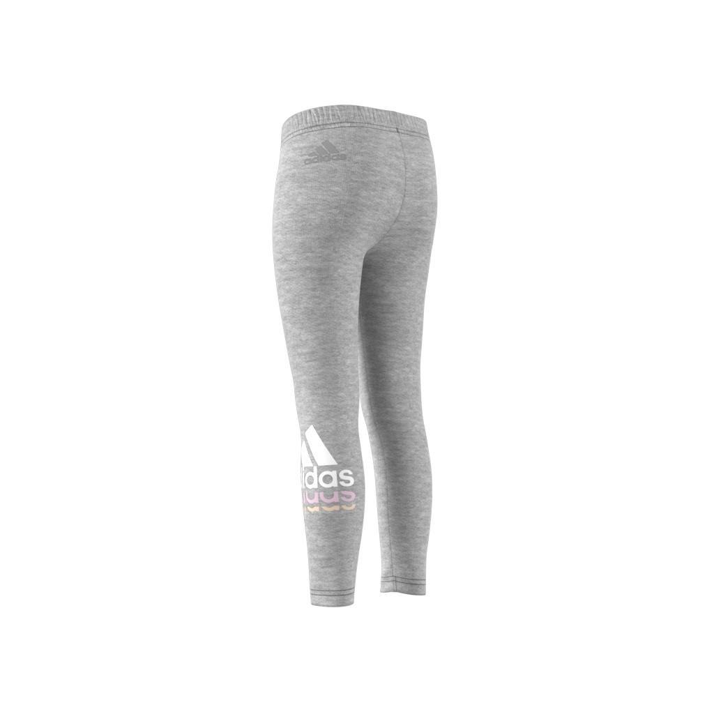 Kids Badge Of Sport Logo Leggings, Grey, , large image number 1