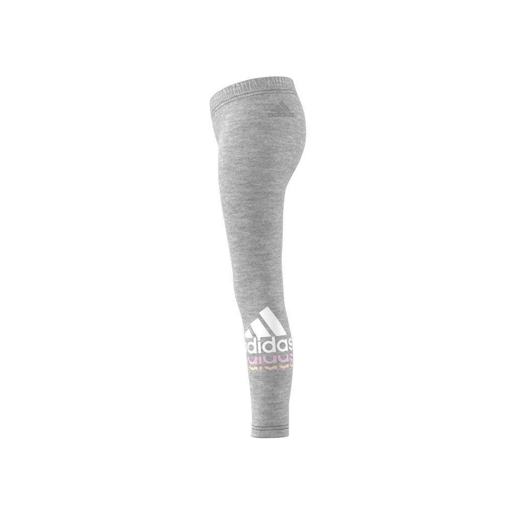 Kids Badge Of Sport Logo Leggings, Grey, , large image number 2