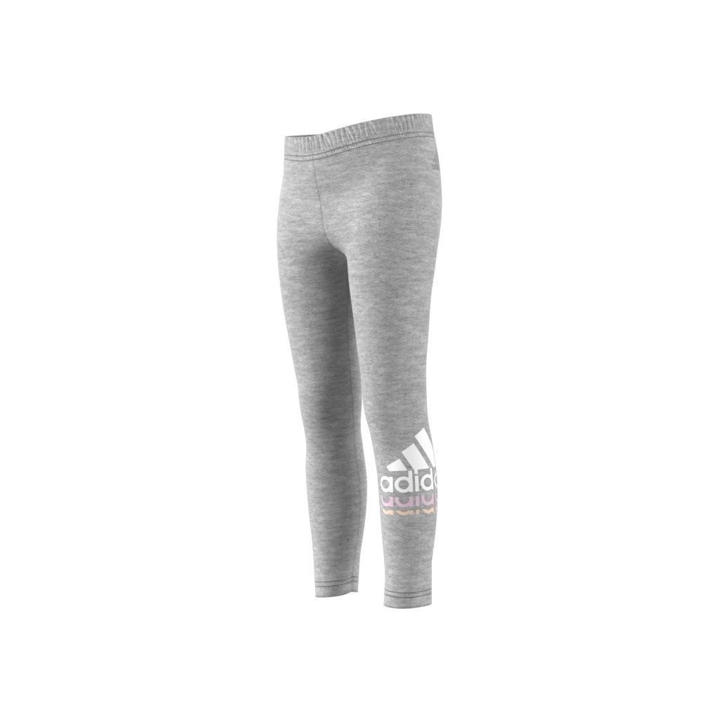 Kids Badge Of Sport Logo Leggings, Grey, , large image number 6
