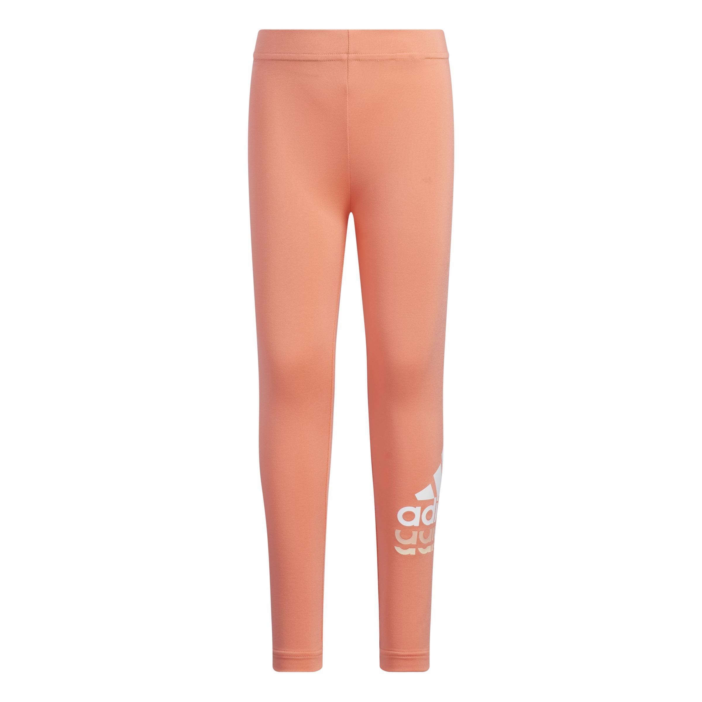 Kids Badge Of Sport Logo Leggings, Orange, A901_ONE, large image number 0