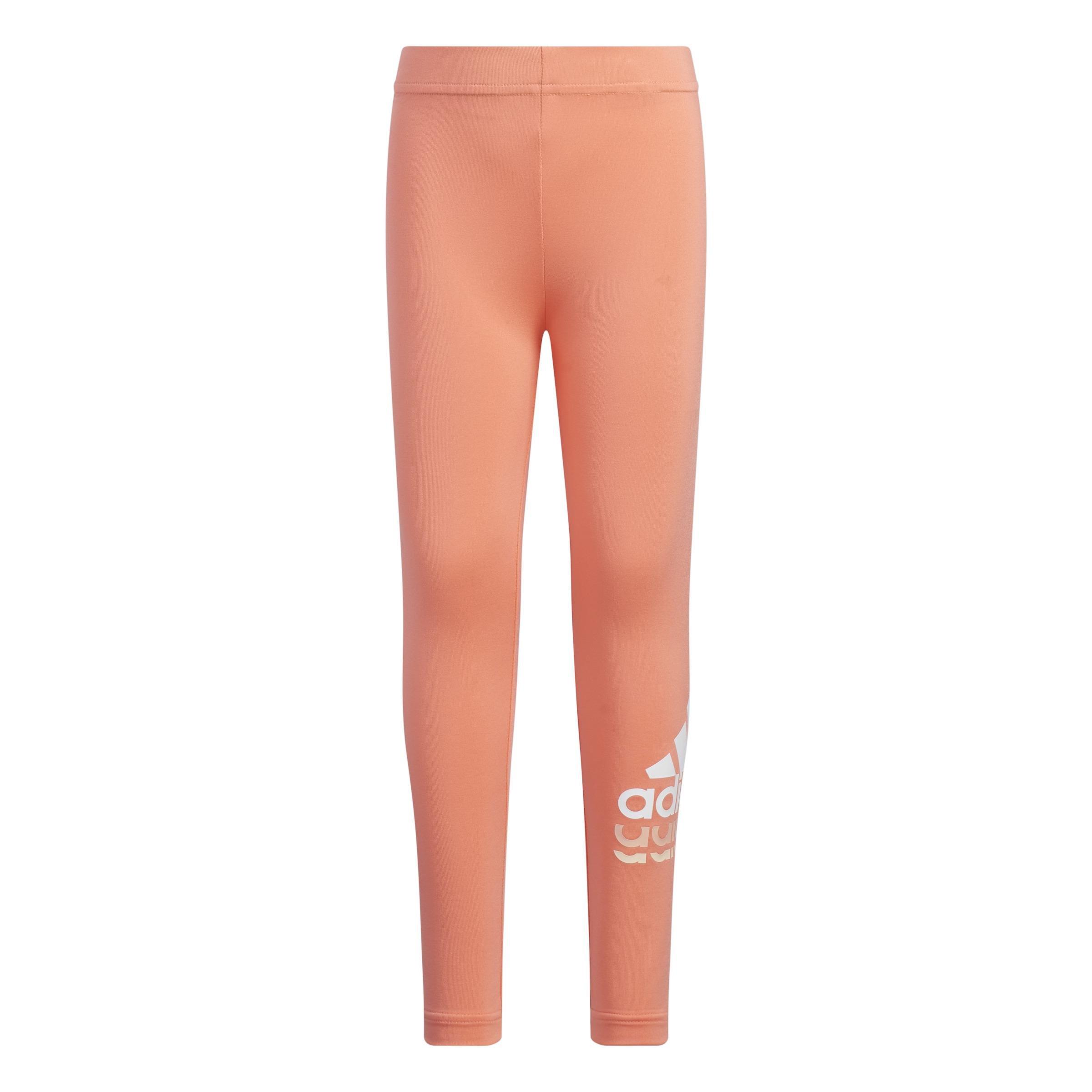 Kids Badge Of Sport Logo Leggings, Orange, A901_ONE, large image number 1