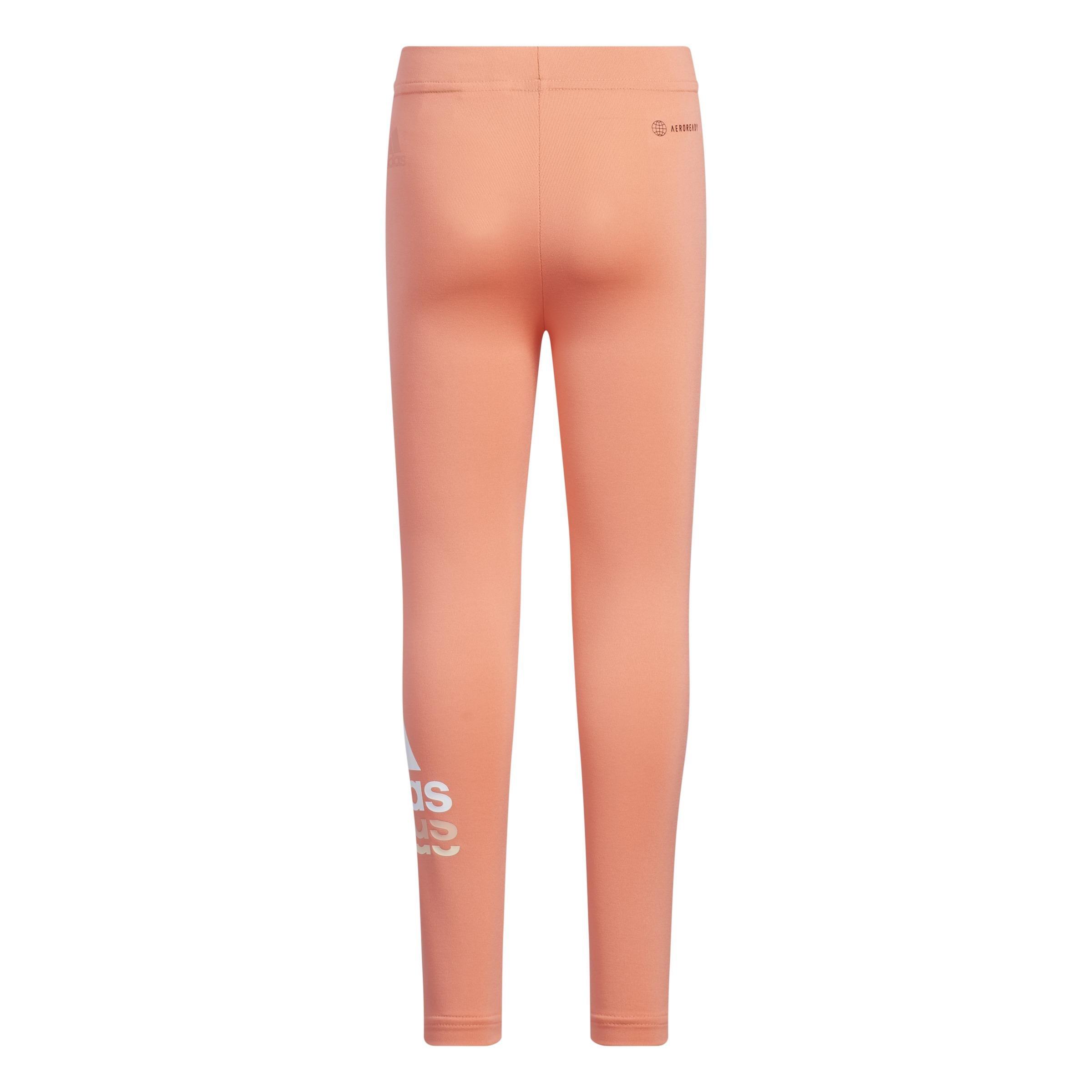 Kids Badge Of Sport Logo Leggings, Orange, A901_ONE, large image number 2