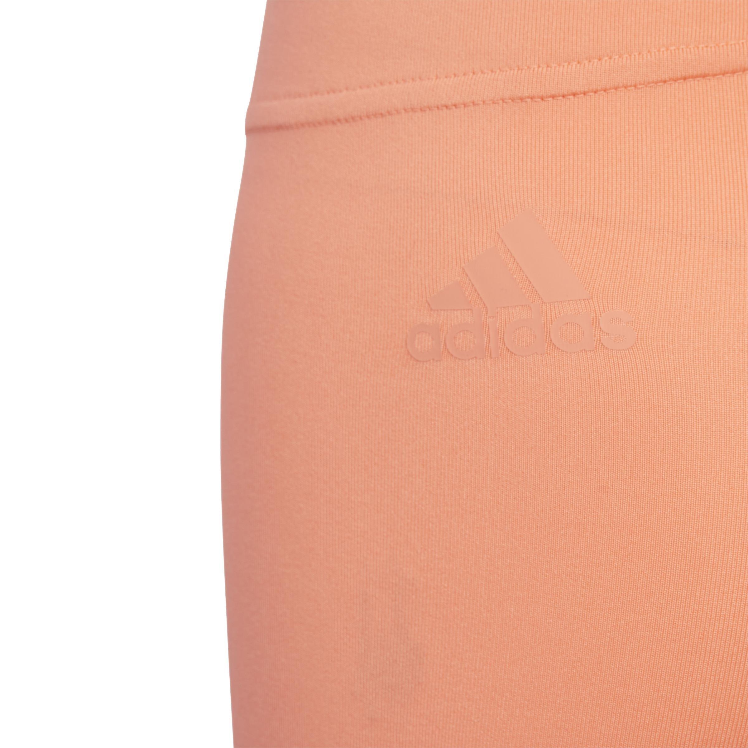 Kids Badge Of Sport Logo Leggings, Orange, A901_ONE, large image number 4