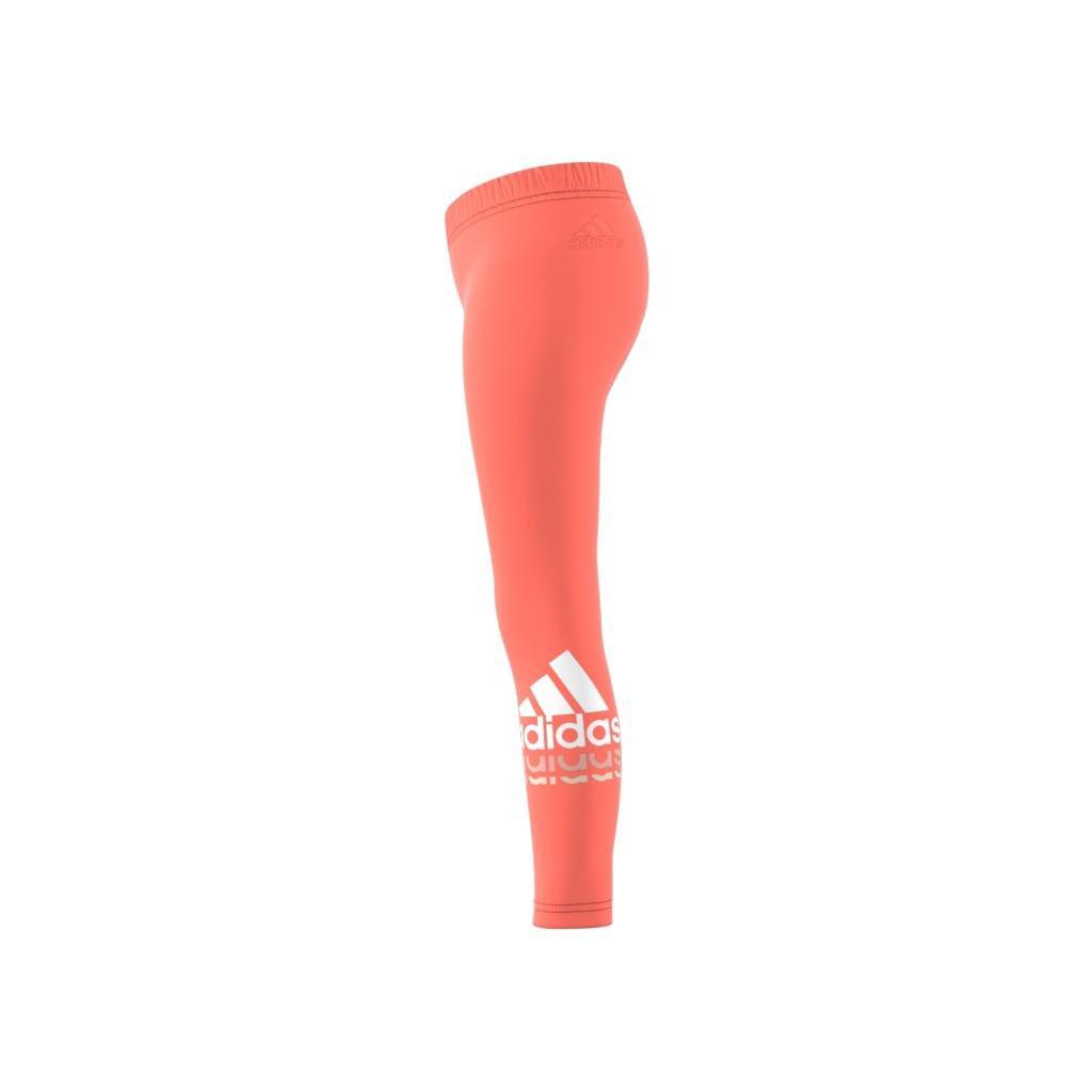 Kids Badge Of Sport Logo Leggings, Orange, A901_ONE, large image number 6
