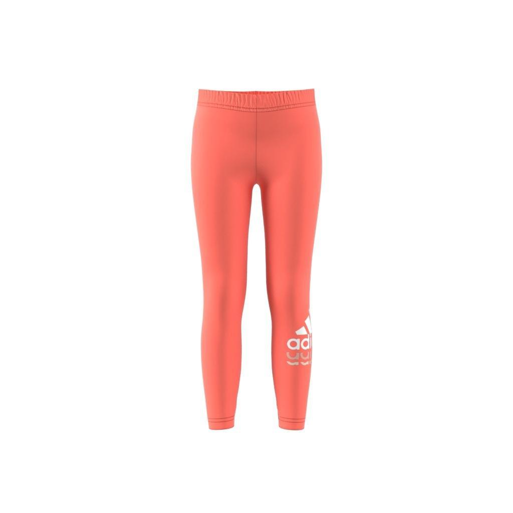 Kids Badge Of Sport Logo Leggings, Orange, A901_ONE, large image number 7