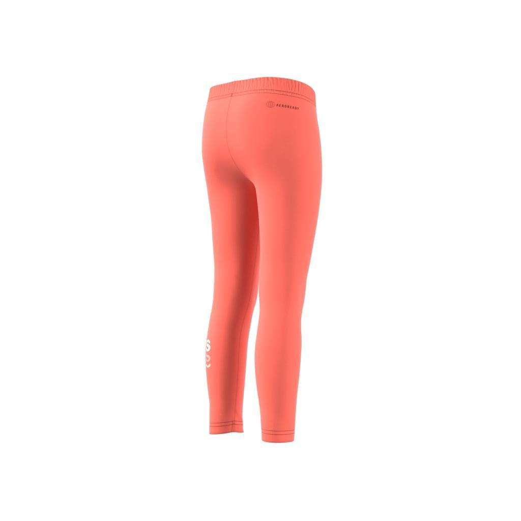 Kids Badge Of Sport Logo Leggings, Orange, A901_ONE, large image number 8
