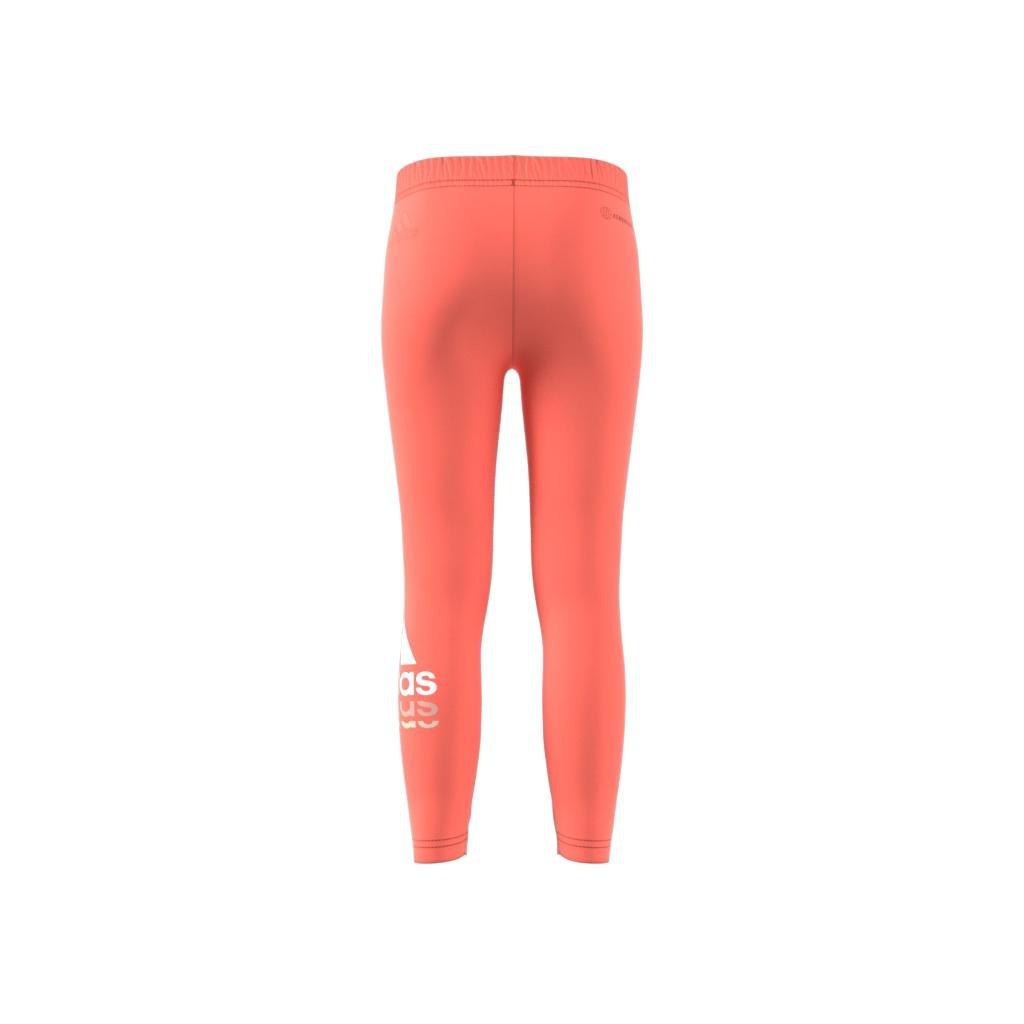 Kids Badge Of Sport Logo Leggings, Orange, A901_ONE, large image number 9