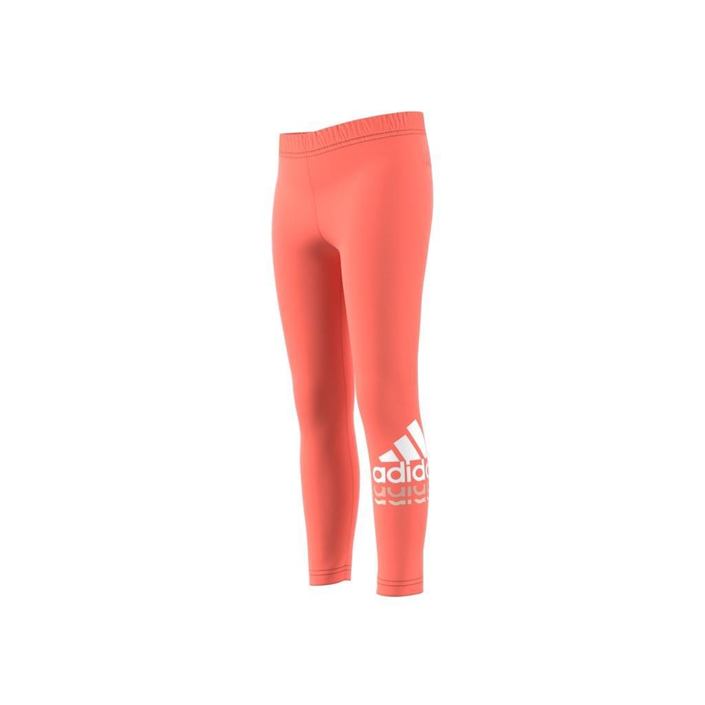 Kids Badge Of Sport Logo Leggings, Orange, A901_ONE, large image number 10