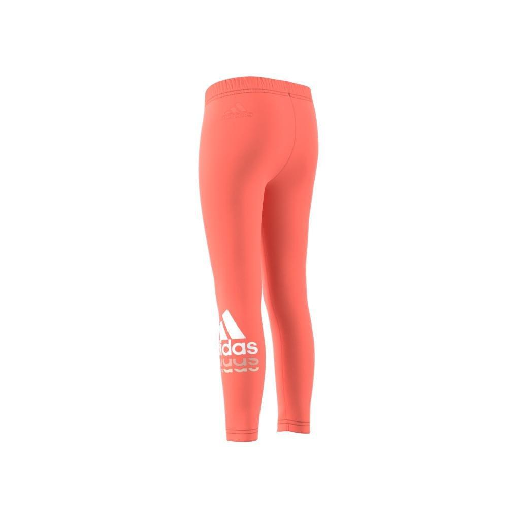 Kids Badge Of Sport Logo Leggings, Orange, A901_ONE, large image number 12