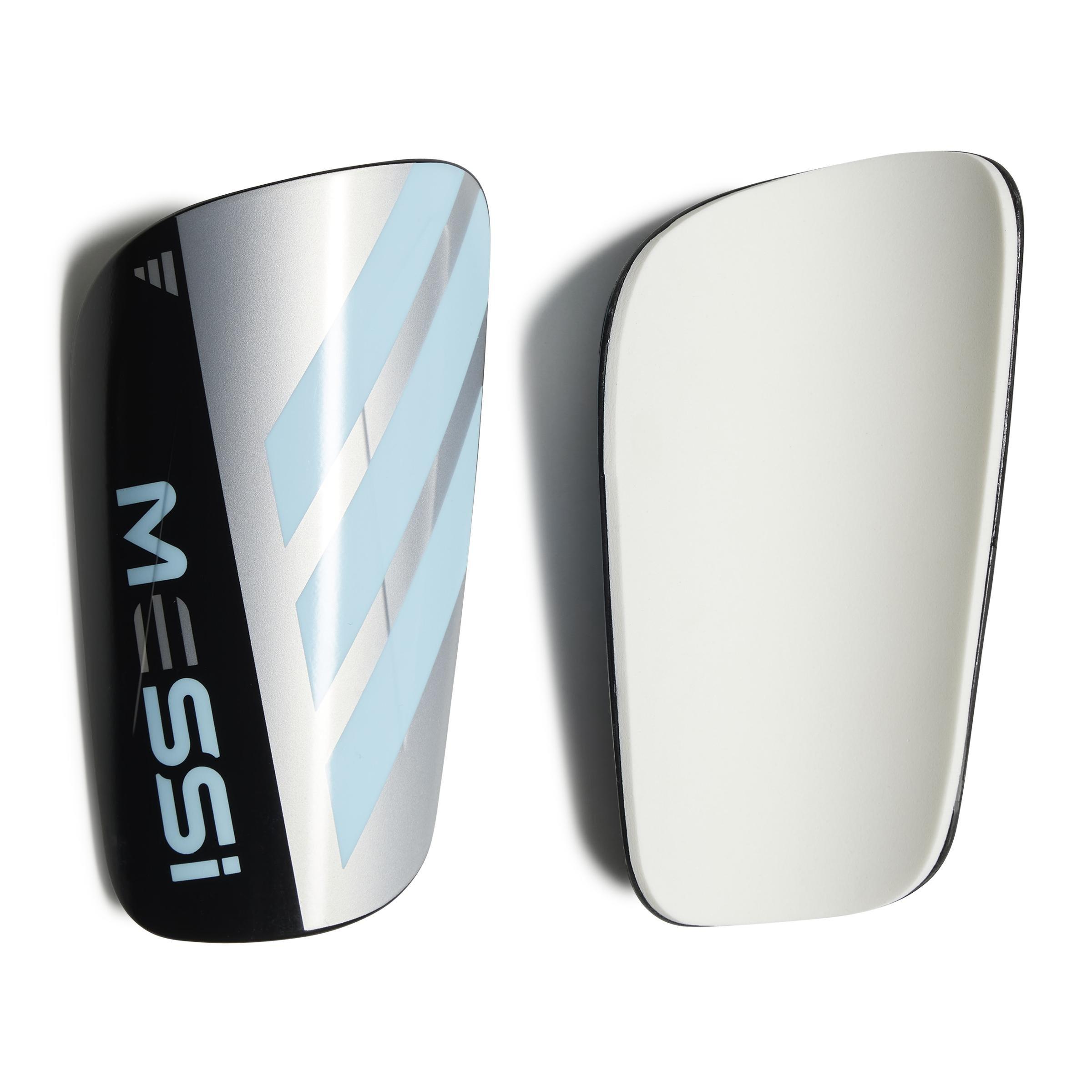 Unisex Messi Club Shin Guards, Silver, , large image number 0