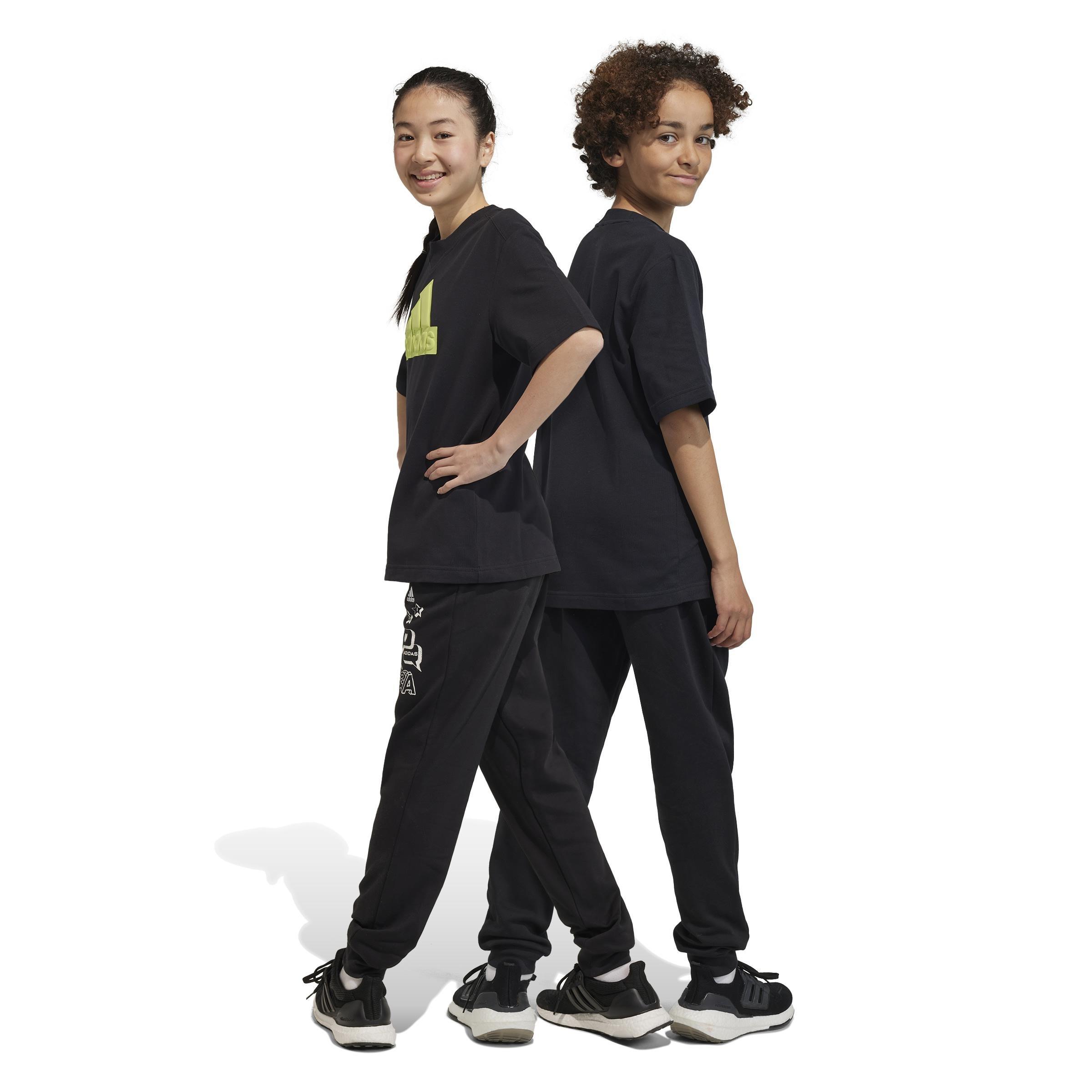 Unisex Kids Brand Love Joggers, Black, A901_ONE, large image number 3