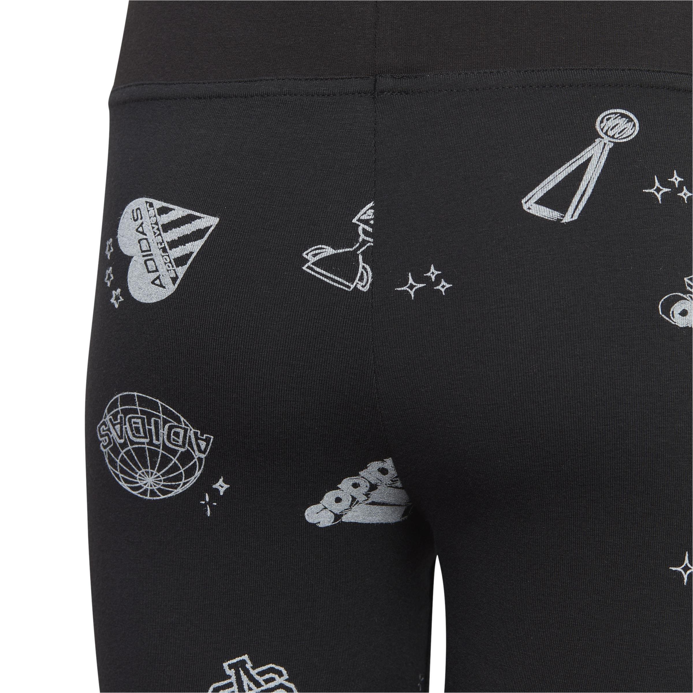 Kids Brand Love Allover Print Leggings, Black, , large image number 4