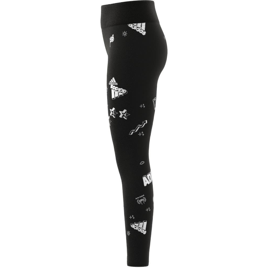 Kids Brand Love Allover Print Leggings, Black, , large image number 9