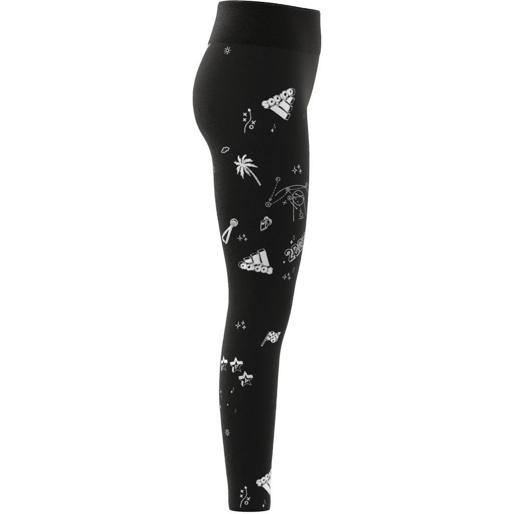 Kids Brand Love Allover Print Leggings, Black, , large image number 10