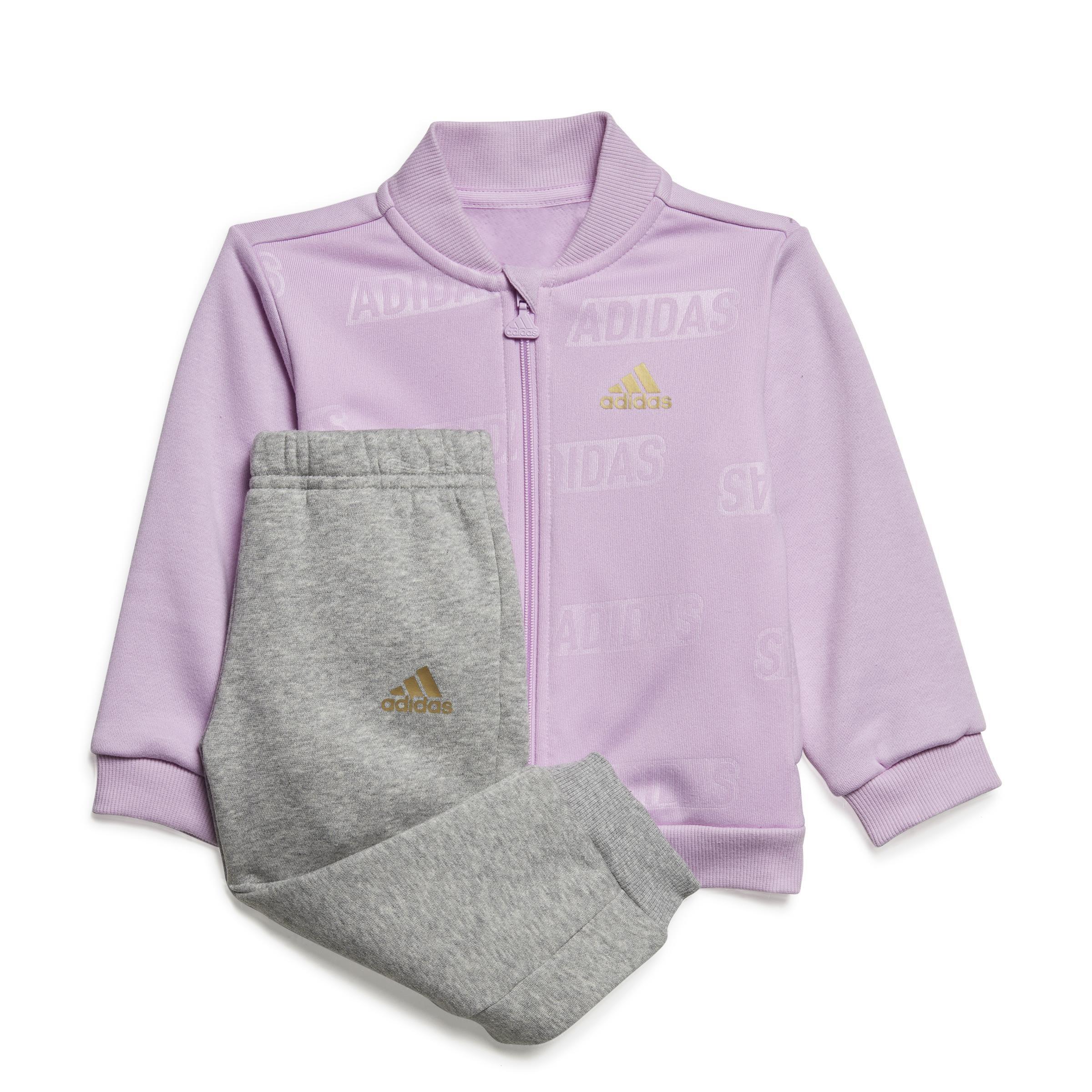 Unisex Kids Brand Love Golden Jacket And Jogger Set, Purple, A901_ONE, large image number 0