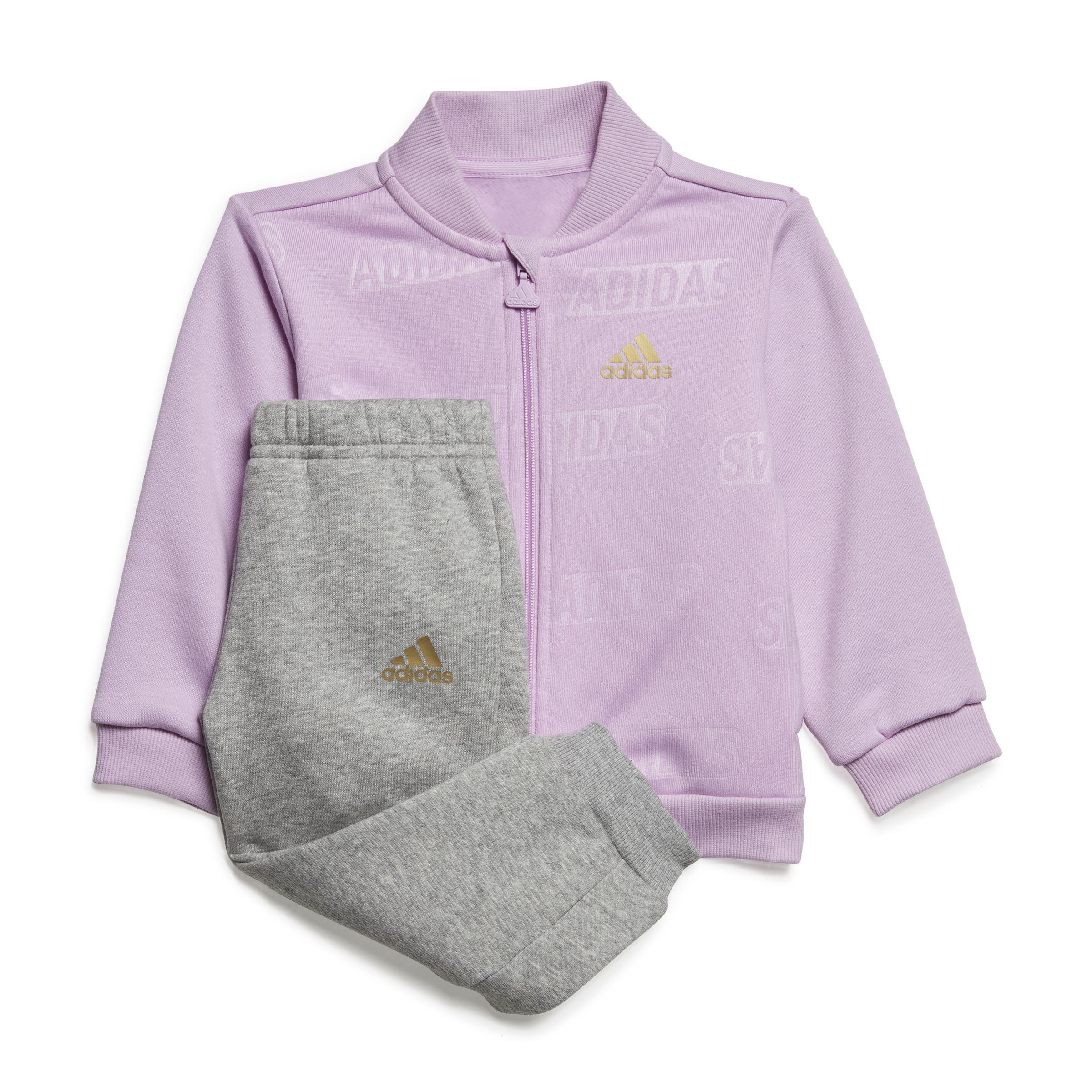 Unisex Kids Brand Love Golden Jacket And Jogger Set, Purple, A901_ONE, large image number 1