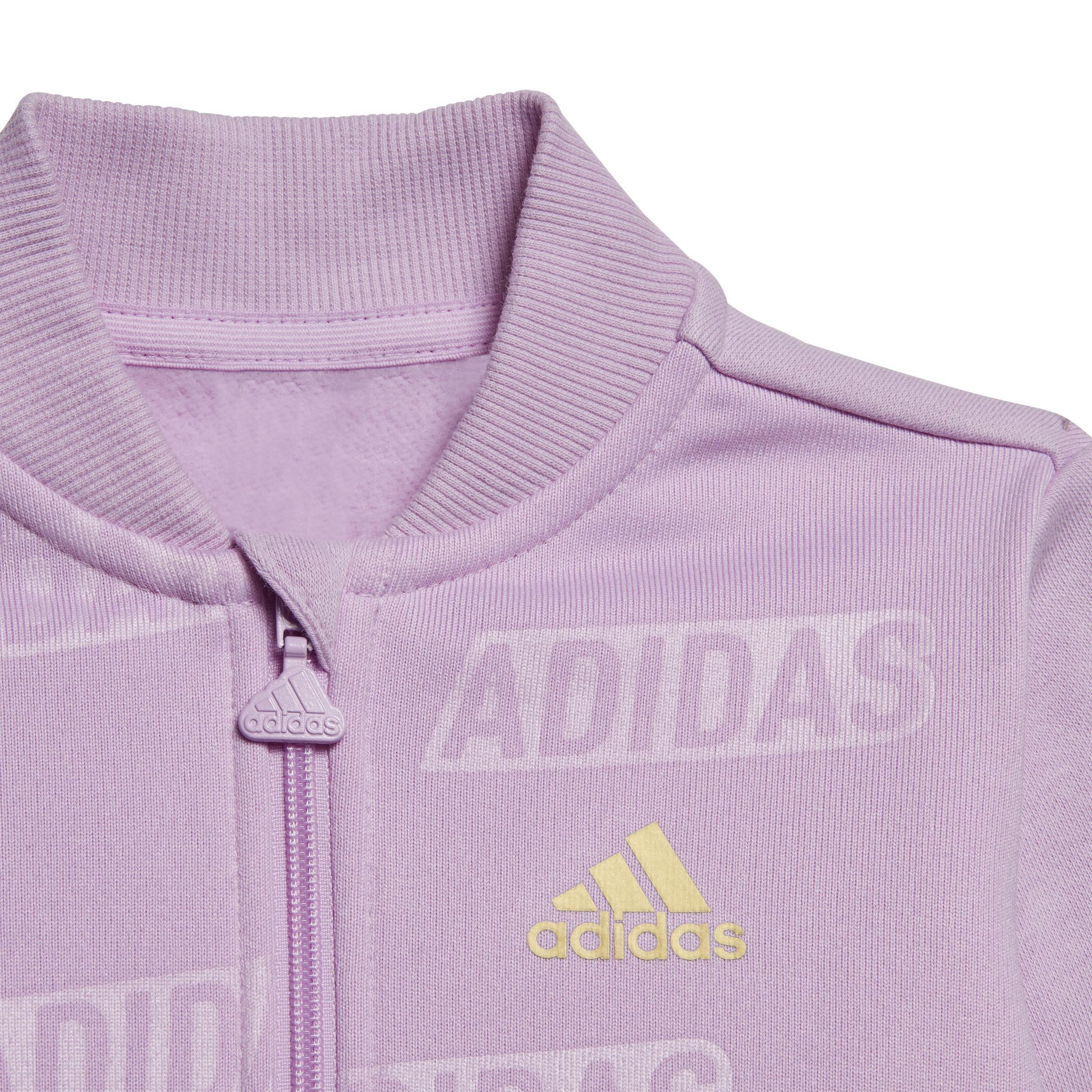 Unisex Kids Brand Love Golden Jacket And Jogger Set, Purple, A901_ONE, large image number 6