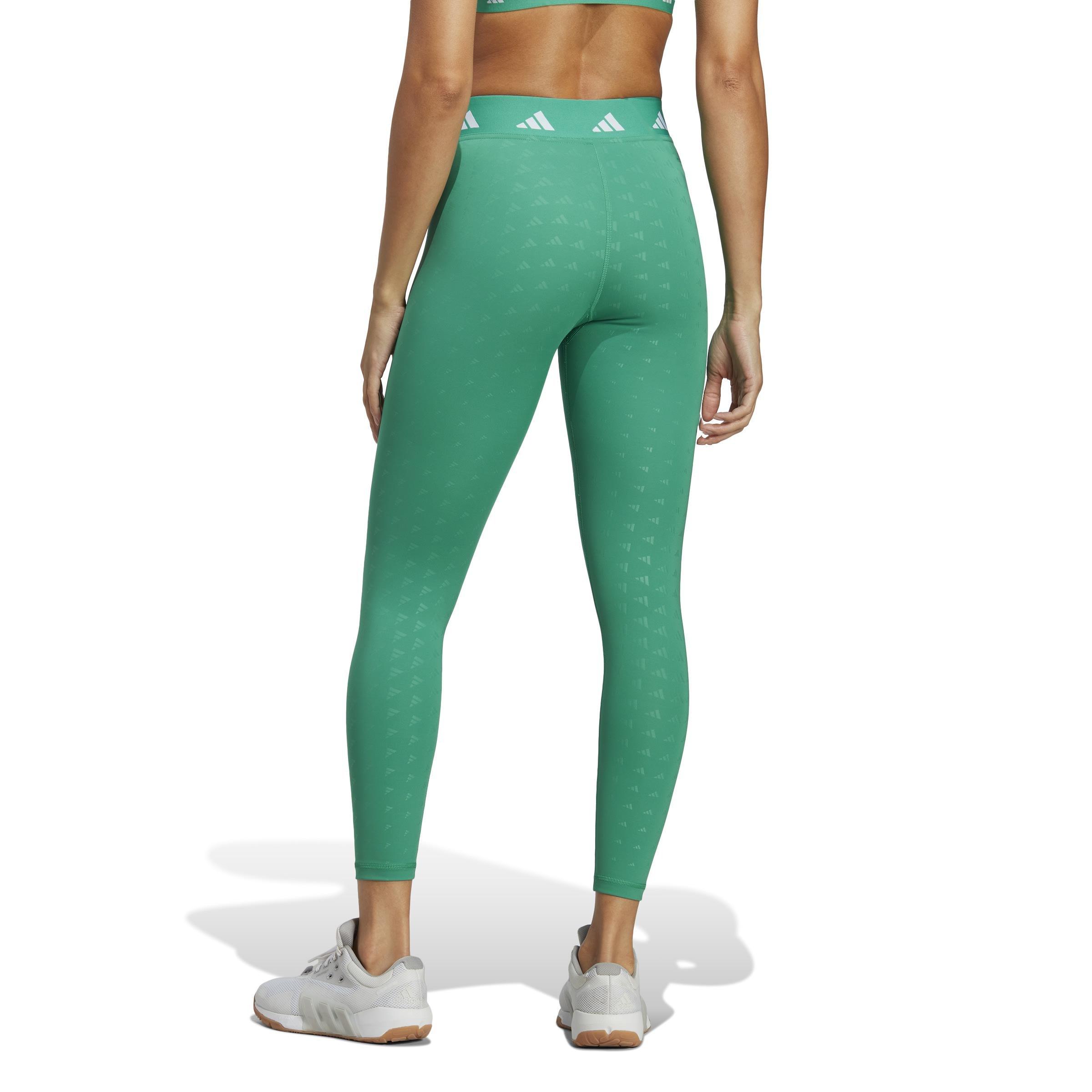 Techfit Brand Love 7/8 Leggings, Green, A901_ONE, large image number 2