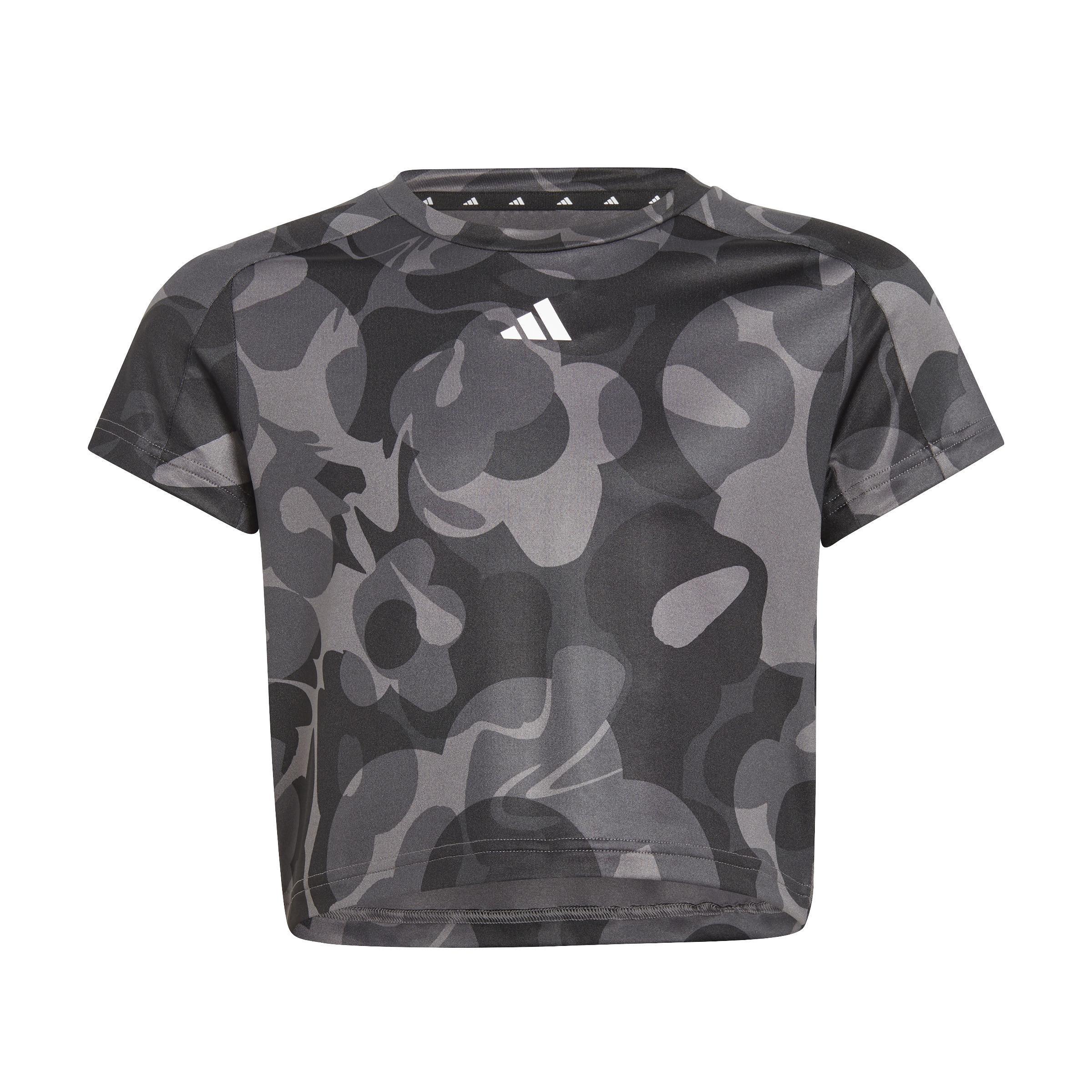 Kids Seasonal Print Crop T-Shirt, Black, A901_ONE, large image number 0