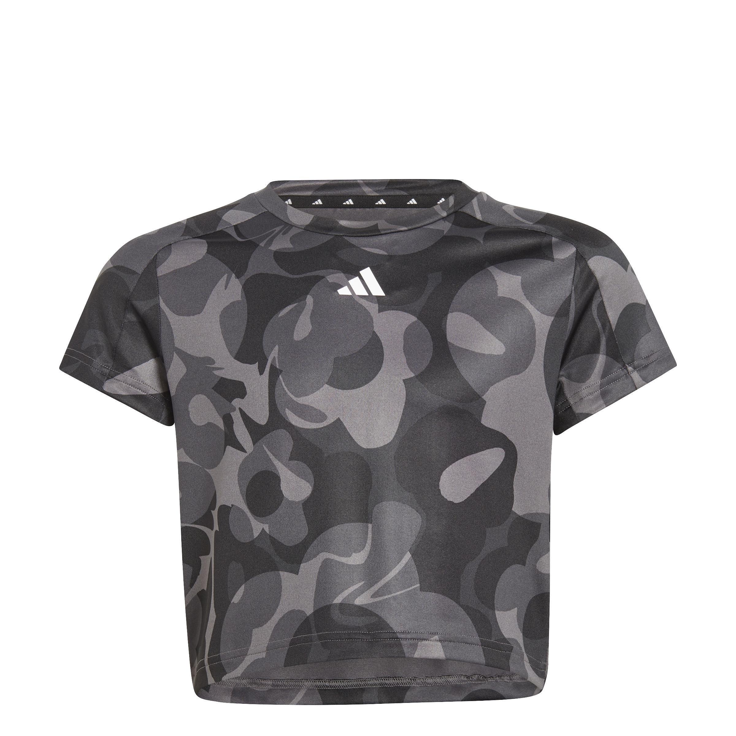 Kids Seasonal Print Crop T-Shirt, Black, A901_ONE, large image number 1