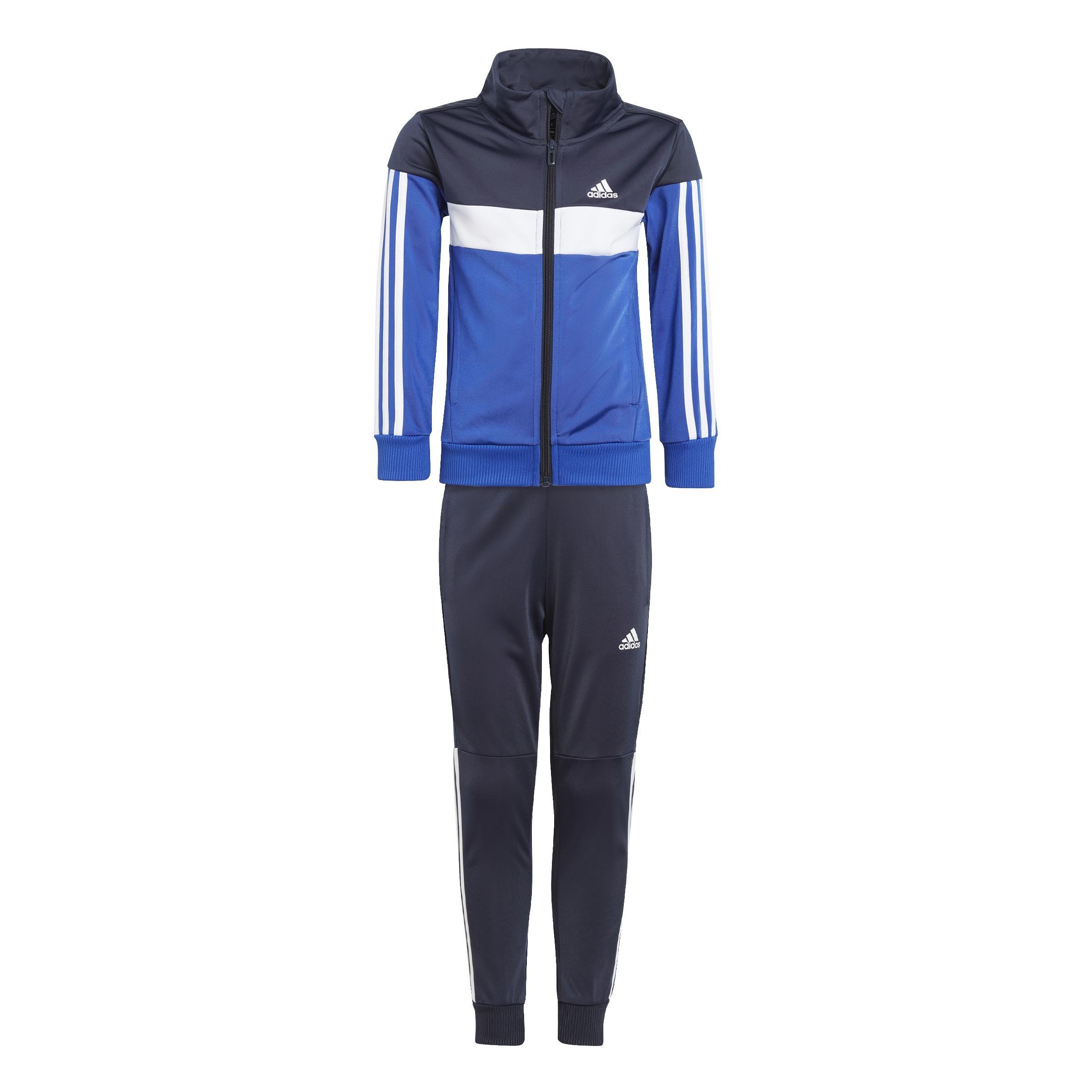 Unisex Kids Tiberio 3-Stripes Colorblock Shiny Track Suit, Blue, A901_ONE, large image number 0