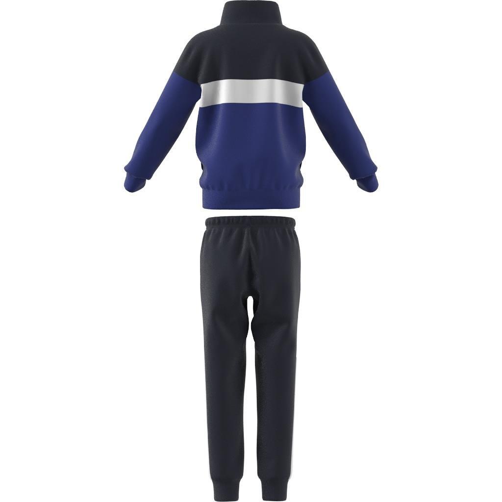 Unisex Kids Tiberio 3-Stripes Colorblock Shiny Track Suit, Blue, A901_ONE, large image number 7
