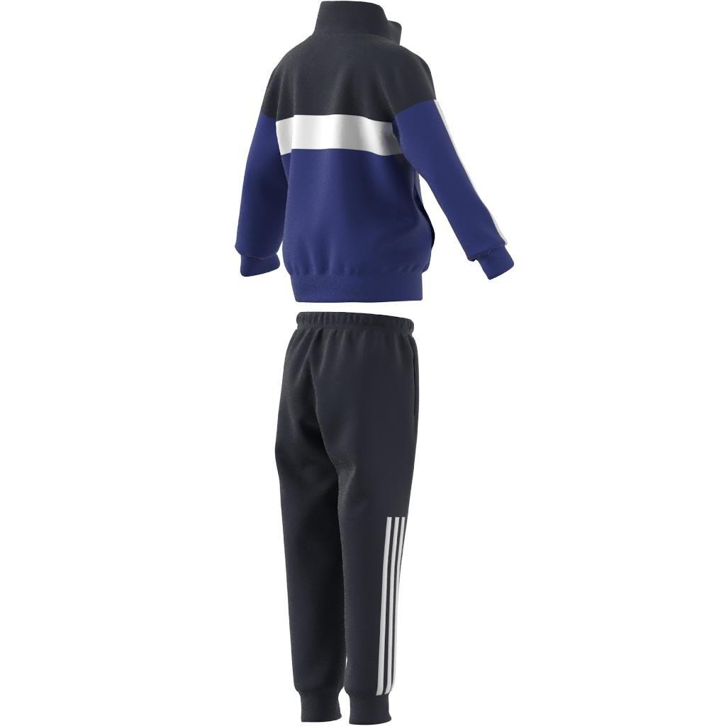 Unisex Kids Tiberio 3-Stripes Colorblock Shiny Track Suit, Blue, A901_ONE, large image number 10