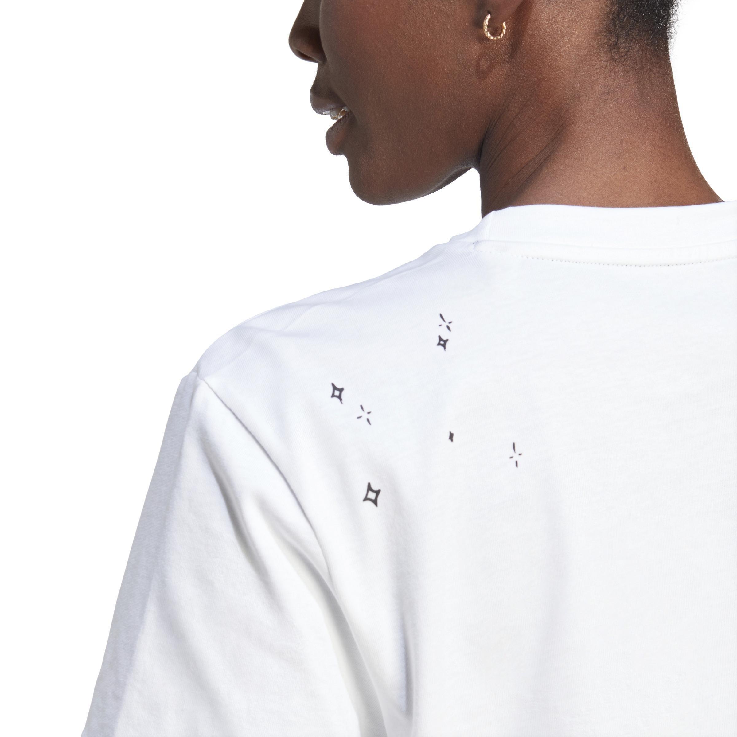 Scribble Embroidery Crop T-Shirt, White, , large image number 5
