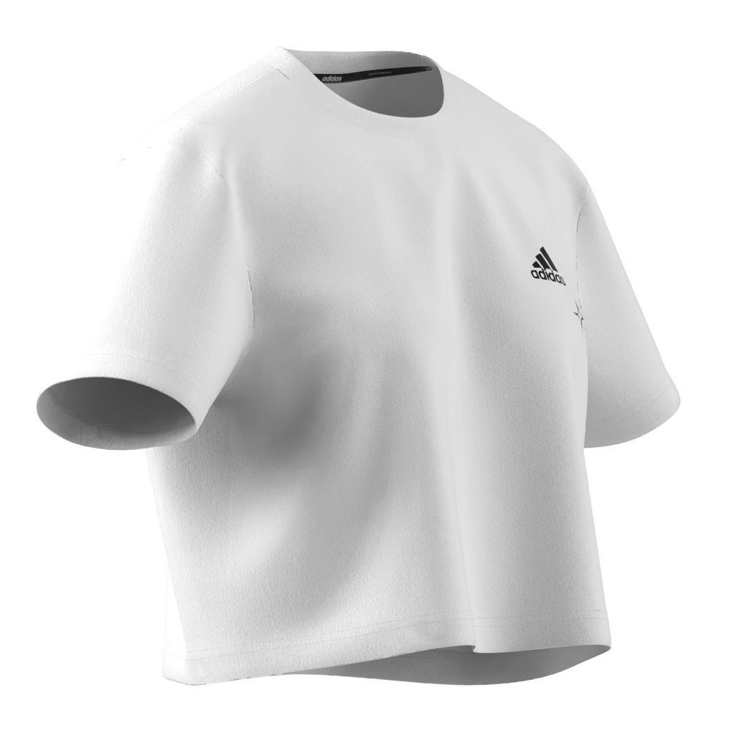 Scribble Embroidery Crop T-Shirt, White, , large image number 9