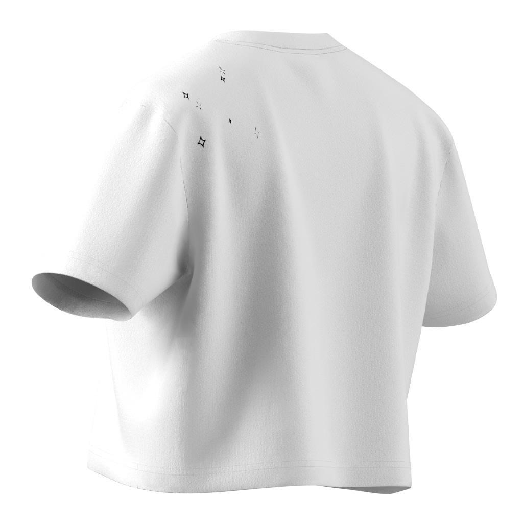 Scribble Embroidery Crop T-Shirt, White, , large image number 10