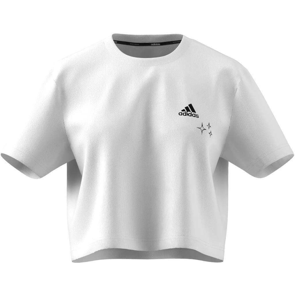 Scribble Embroidery Crop T-Shirt, White, , large image number 14