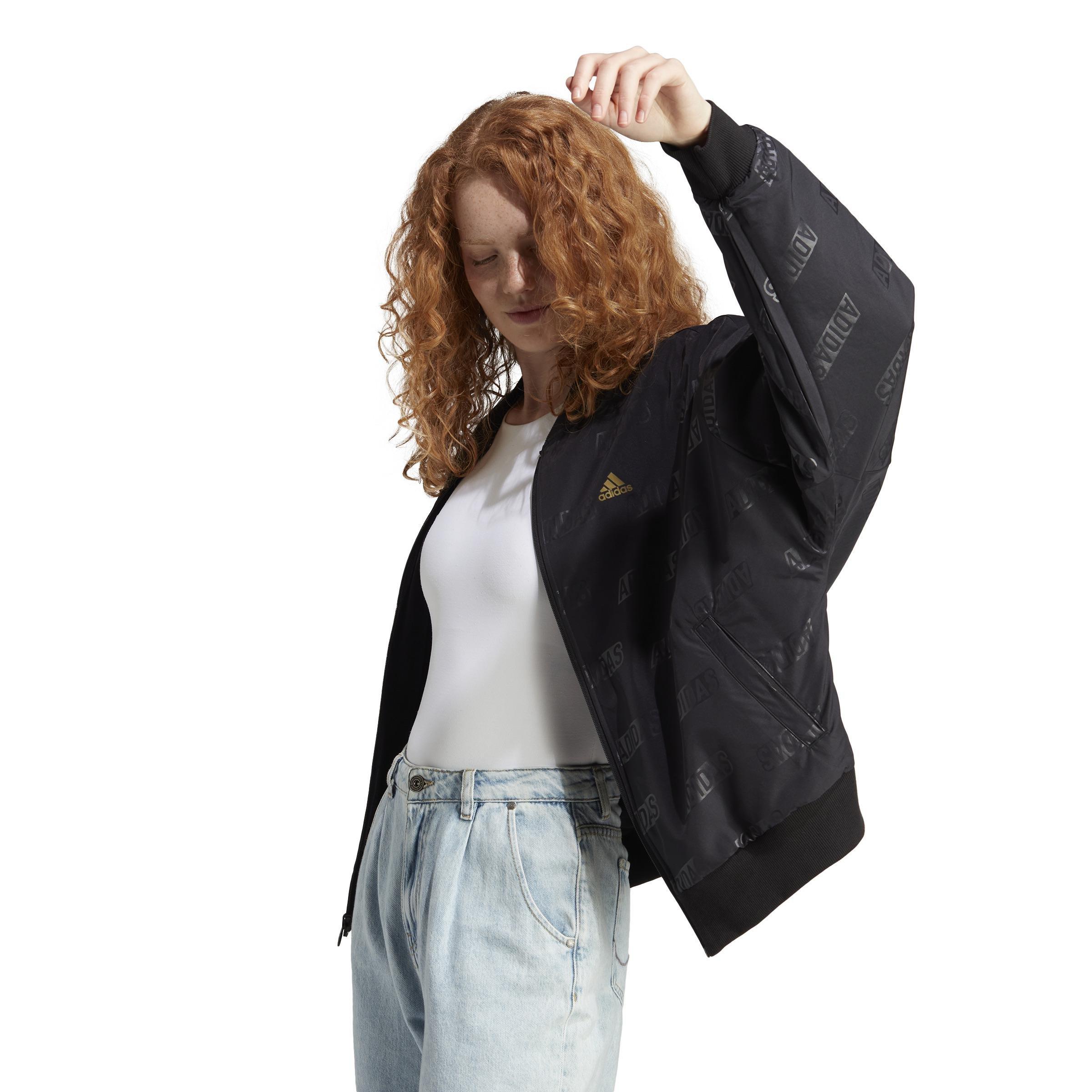 Embossed Monogram Reversible Jacket, Black, , large image number 5