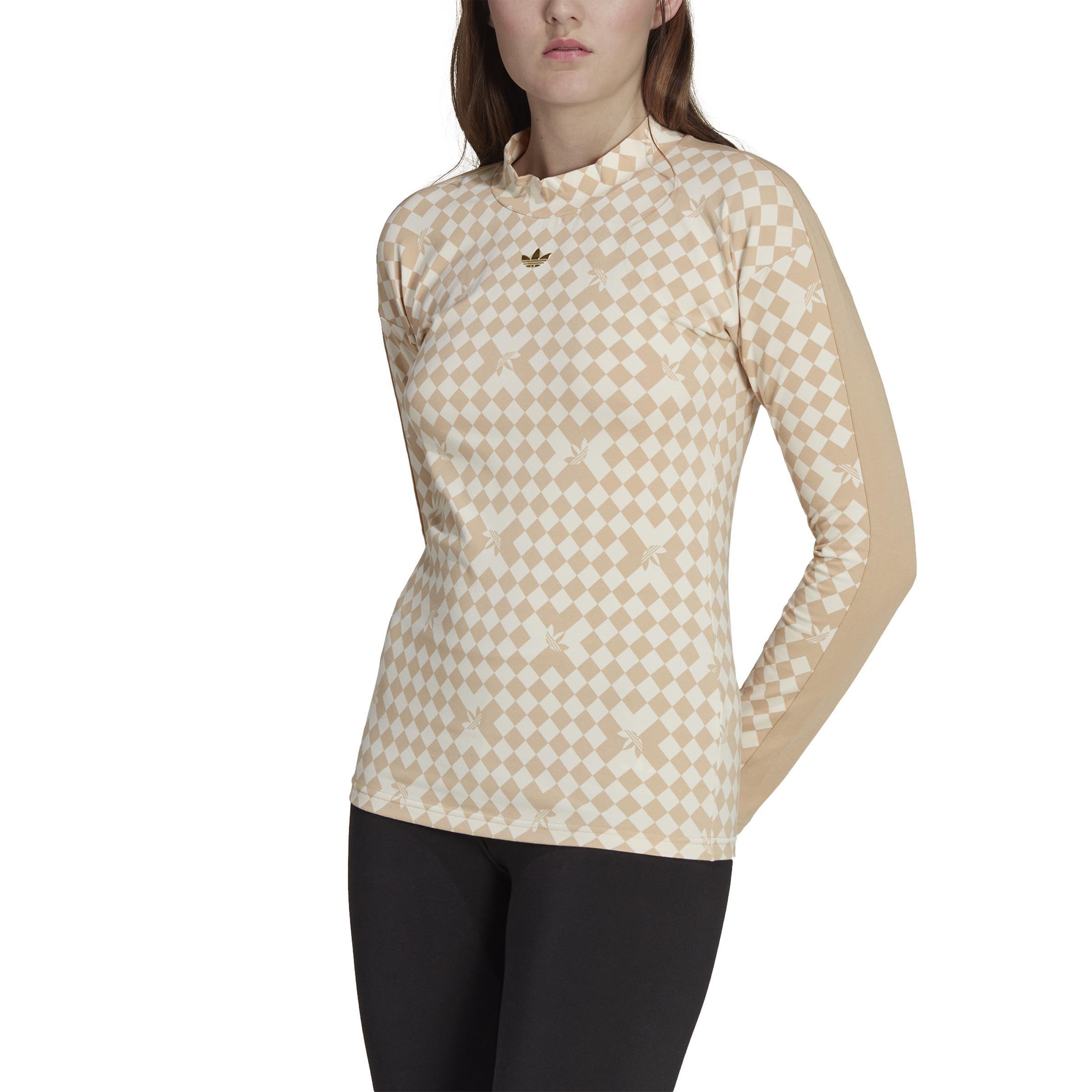 Ski Chic Allover Print Long Sleeve T-Shirt, Beige, A901_ONE, large image number 2