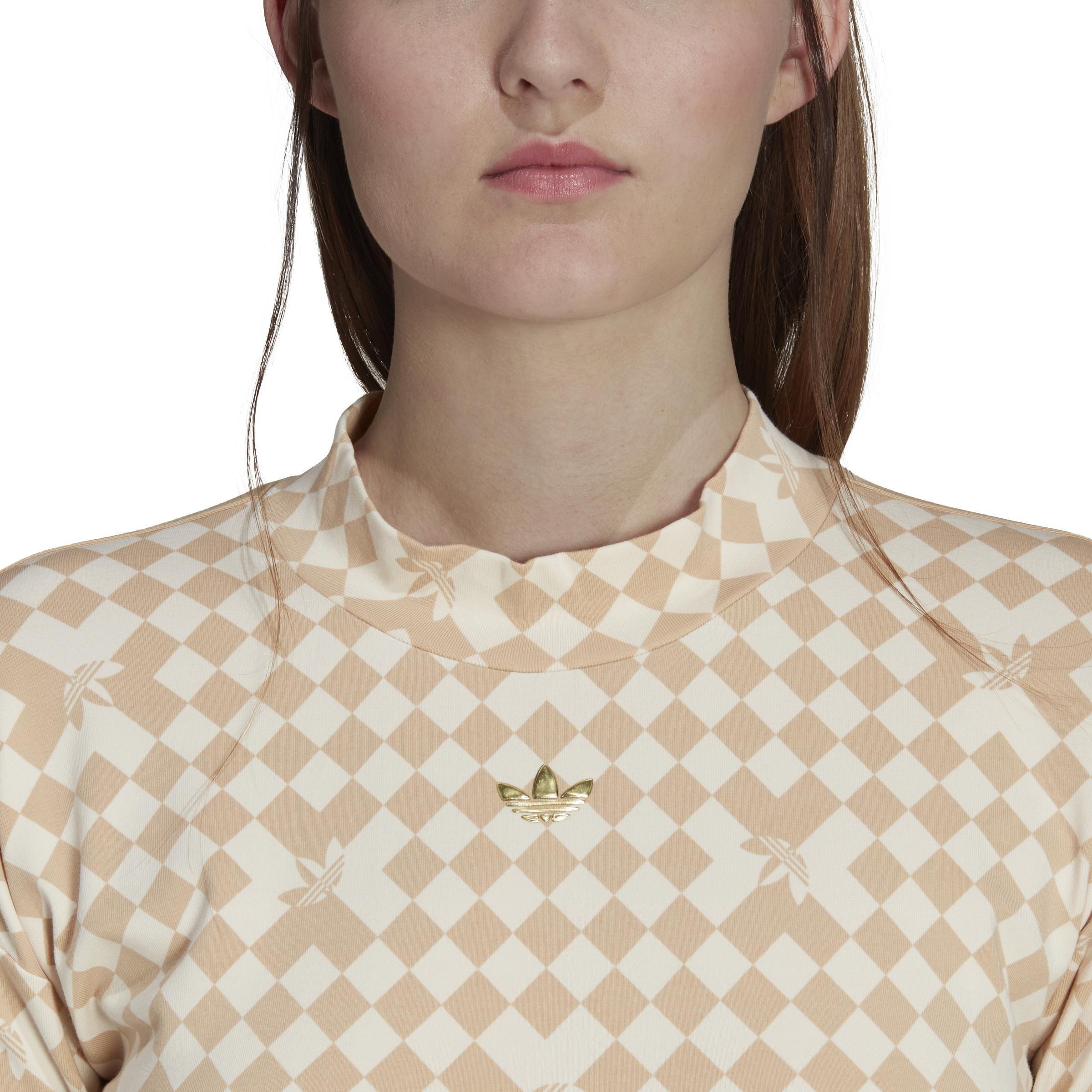 Ski Chic Allover Print Long Sleeve T-Shirt, Beige, A901_ONE, large image number 4