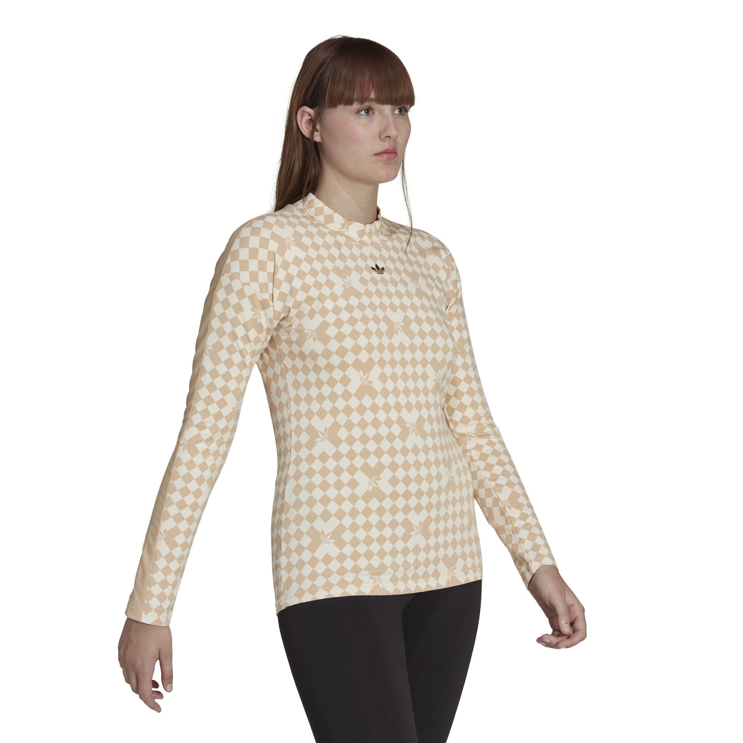 Ski Chic Allover Print Long Sleeve T-Shirt, Beige, A901_ONE, large image number 6