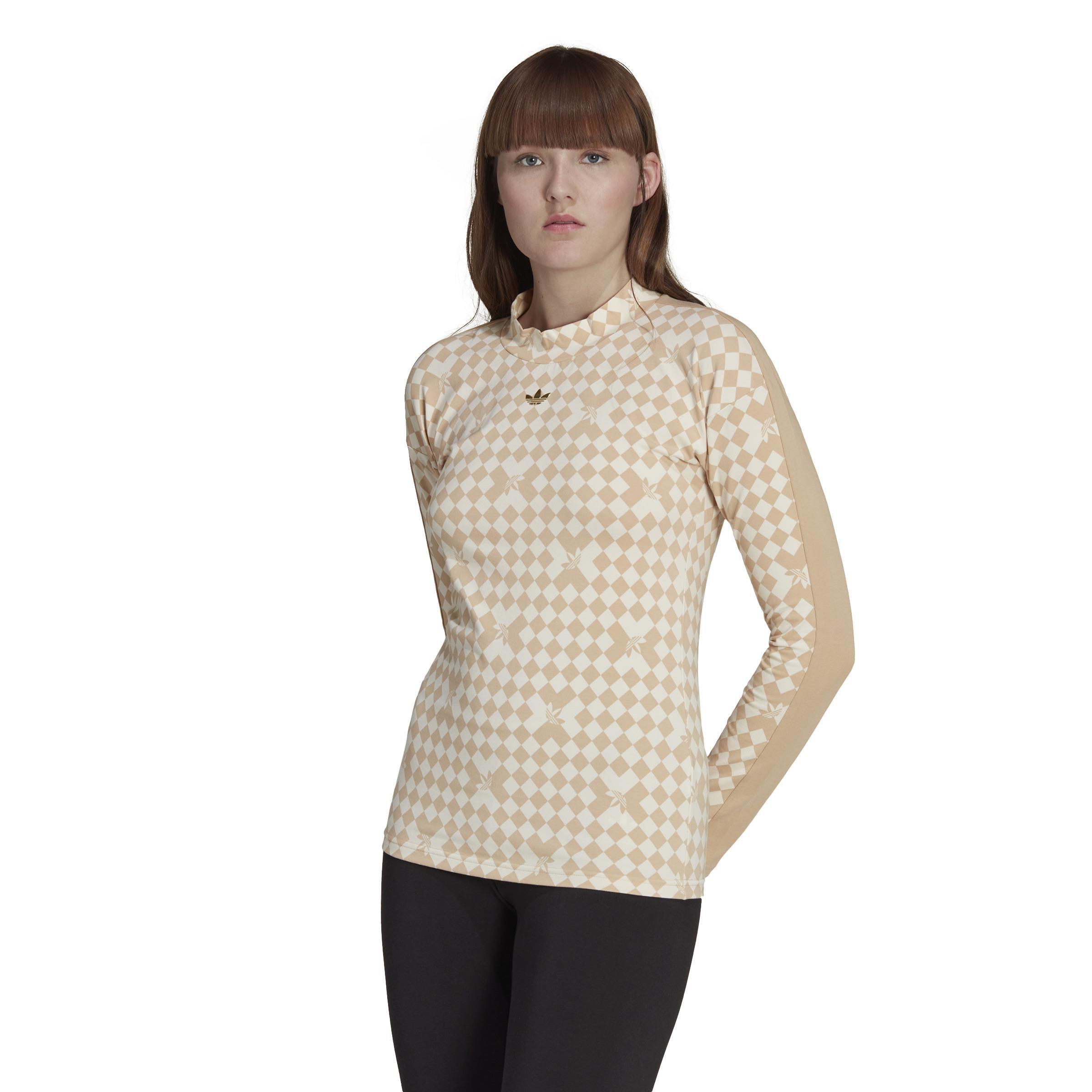 Ski Chic Allover Print Long Sleeve T-Shirt, Beige, A901_ONE, large image number 7