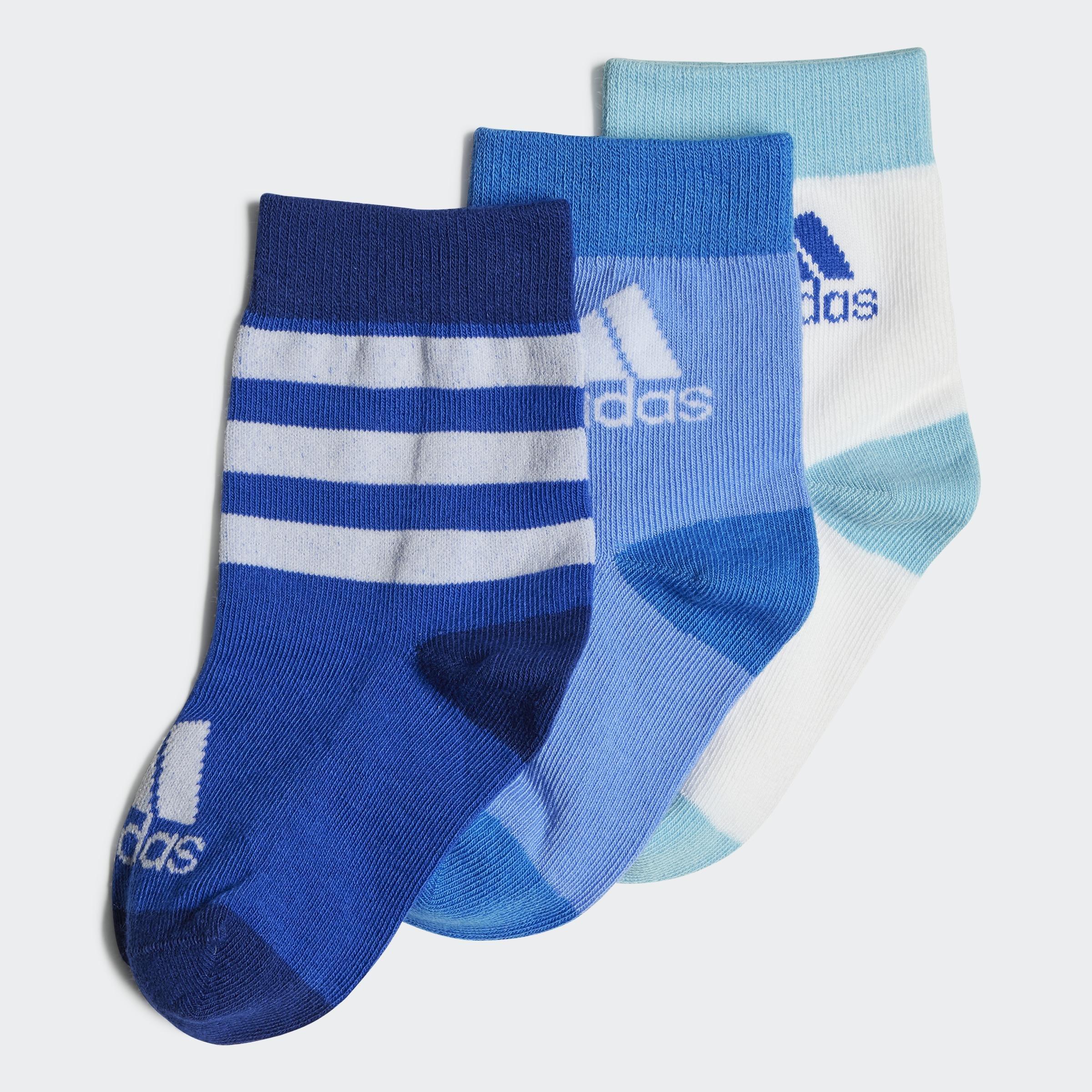 Kids Unisex Graphic Socks - 3 Pairs, Blue