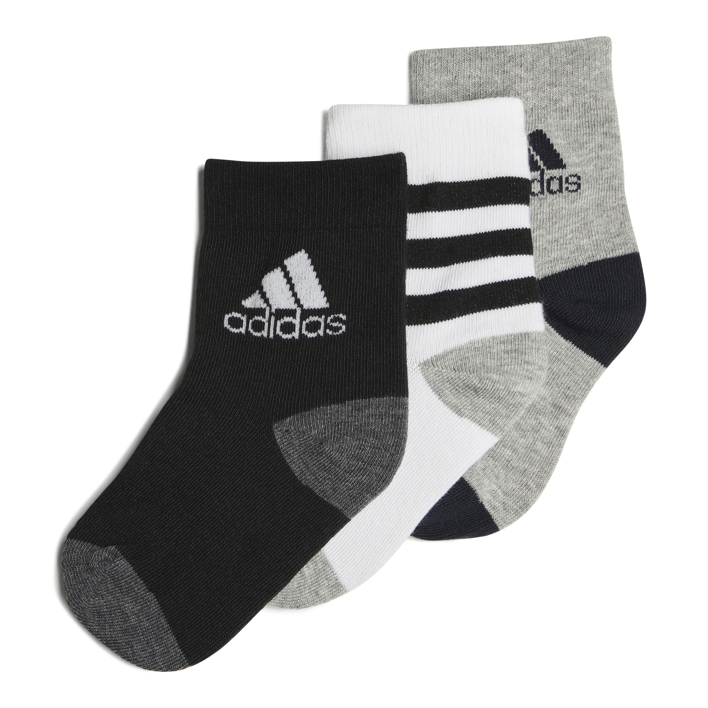 Unisex Kids Graphic Socks - Set Of 3, White, , large image number 0