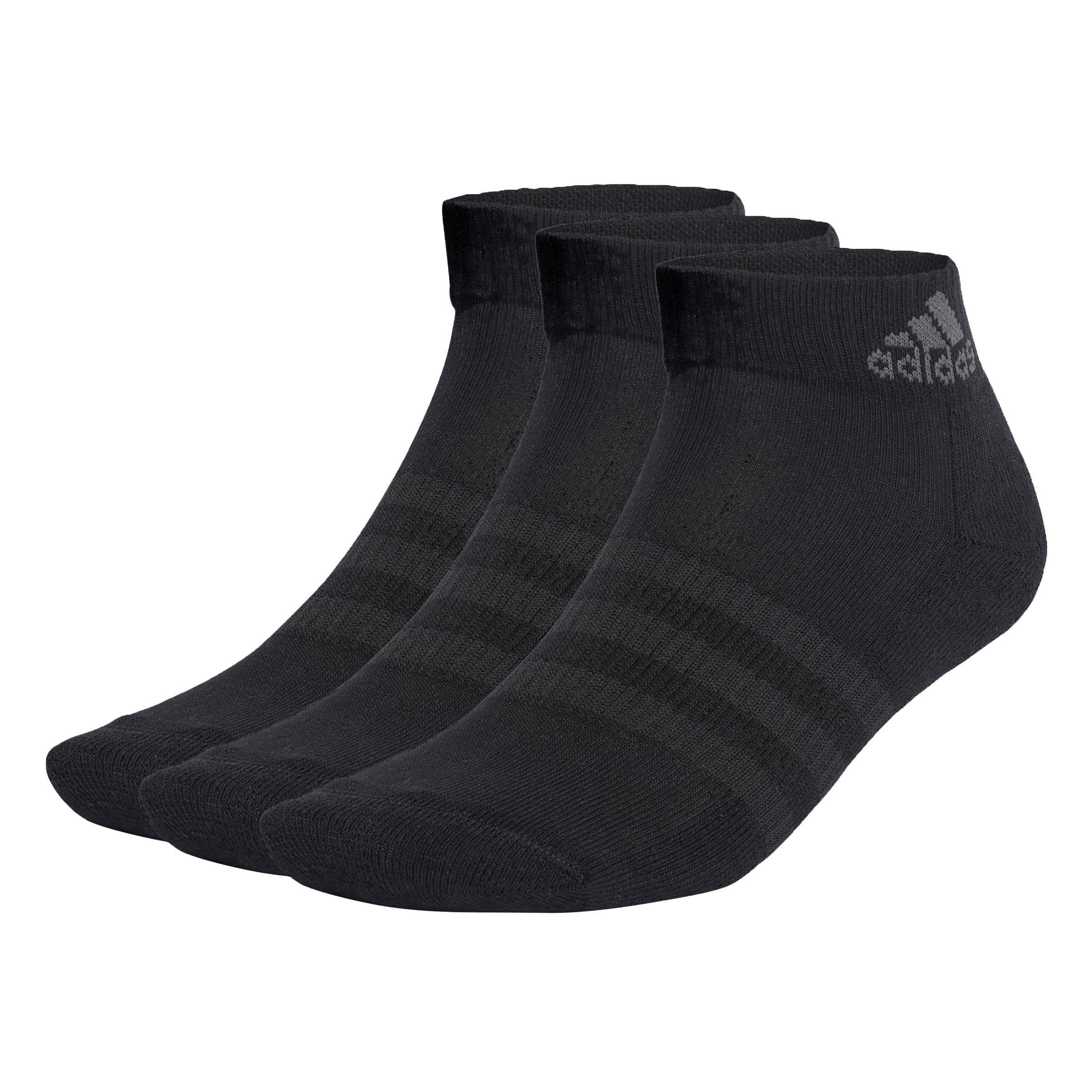 Unisex Cushioned Sportswear Ankle Socks 3 Pairs, Black, , large image number 0