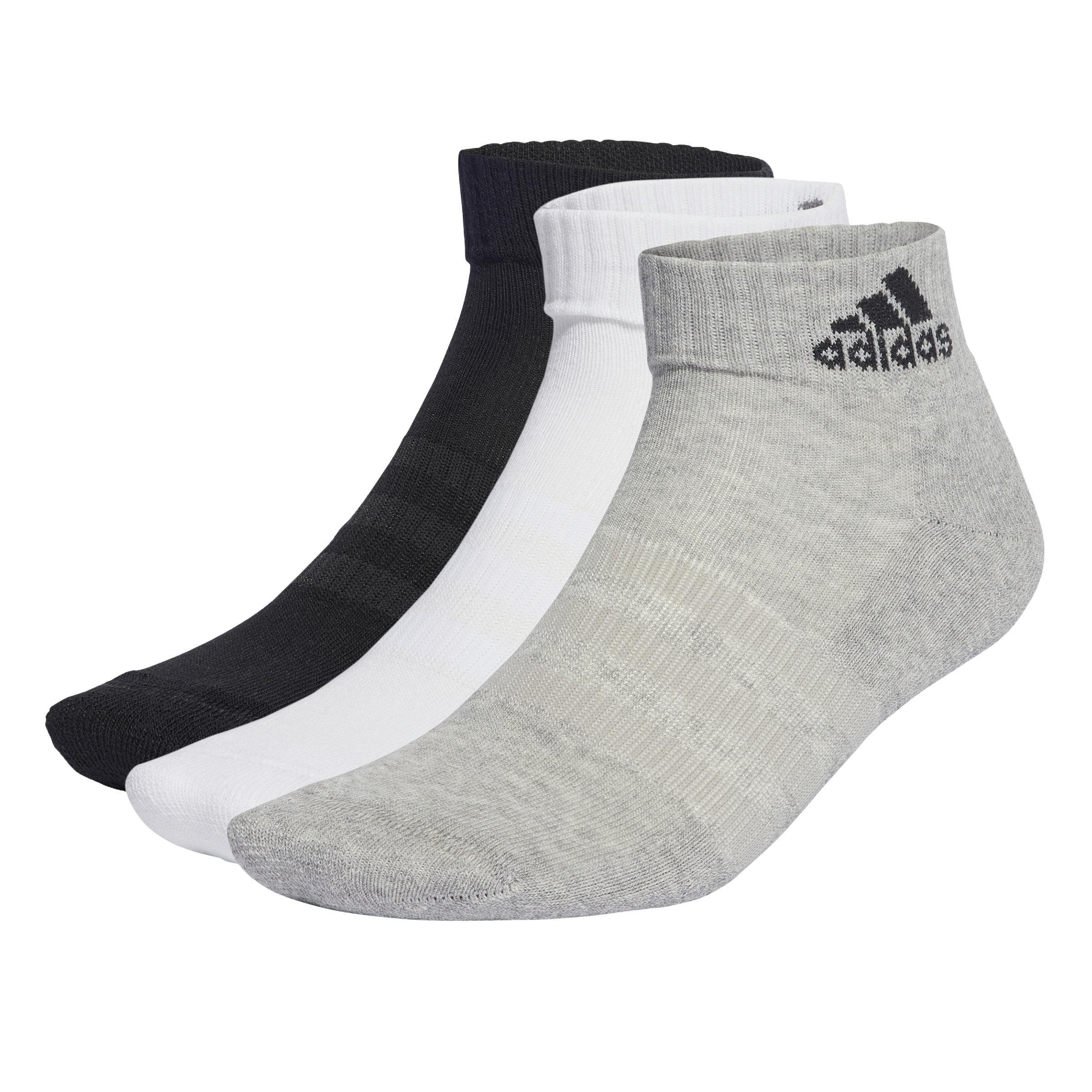 Unisex Cushioned Sportswear Ankle Socks 3 Pairs, Grey, , large image number 0