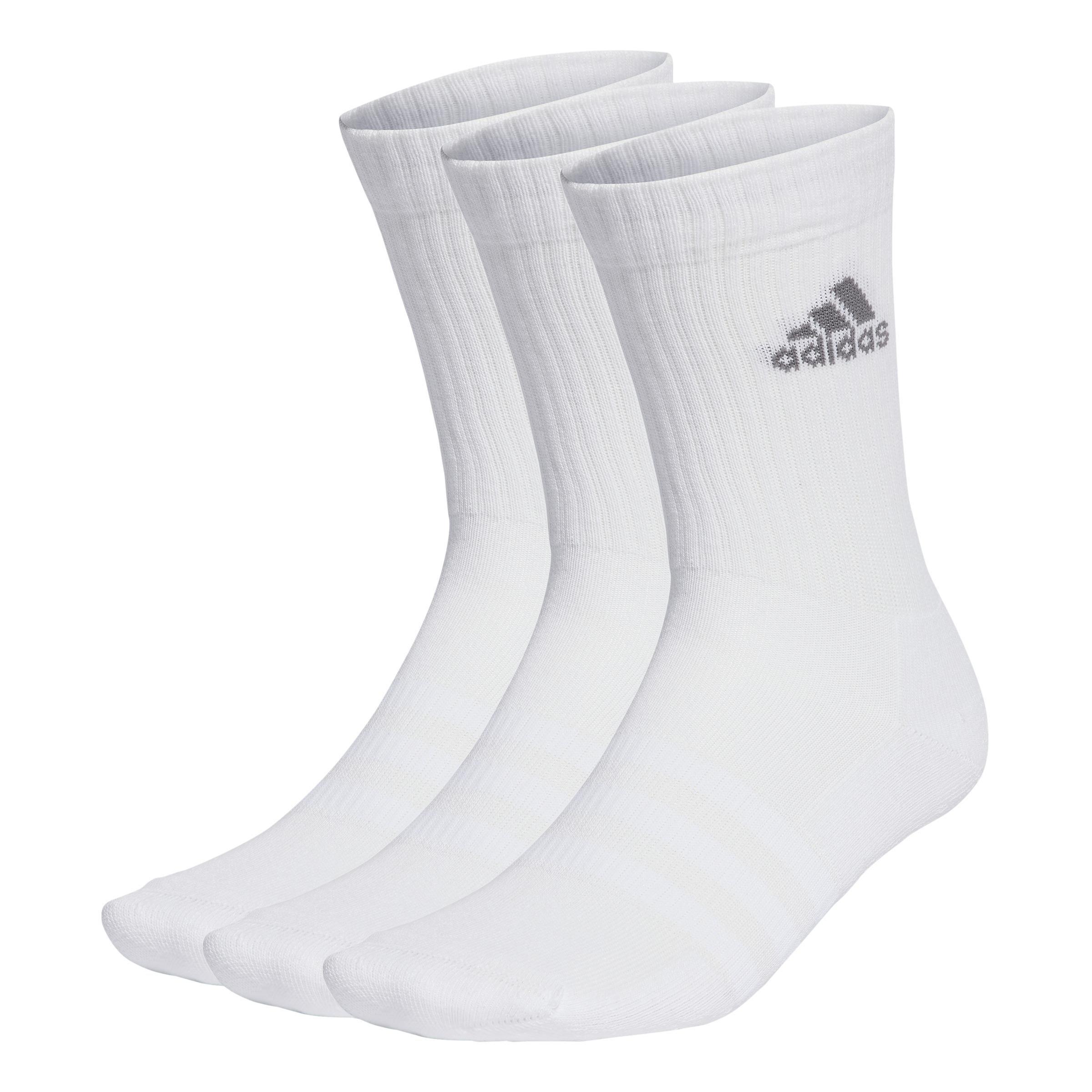 Unisex Cushioned Crew Socks 3 Pairs, White, A901_ONE, large image number 0