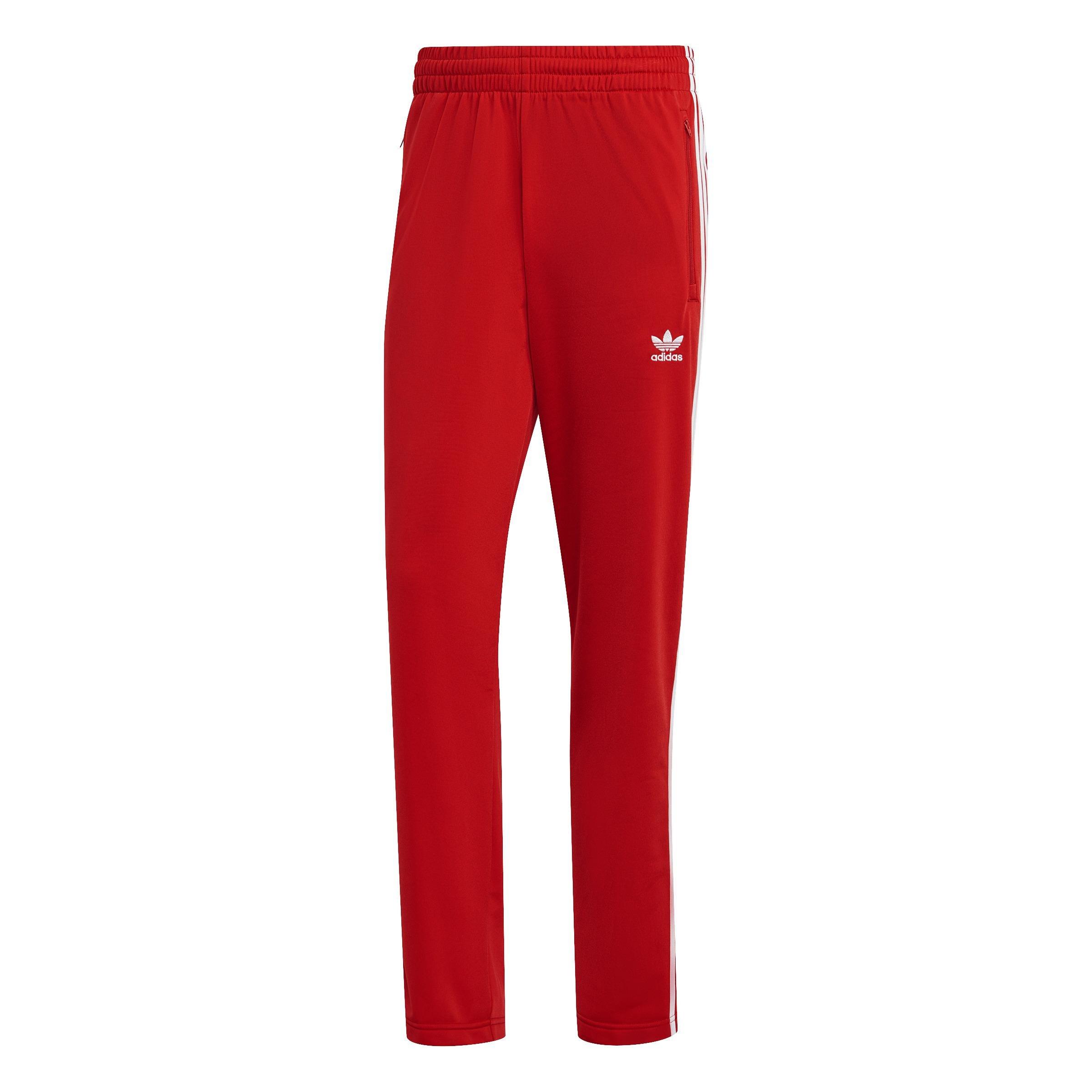 Red adidas tracksuit bottoms hot sale mens