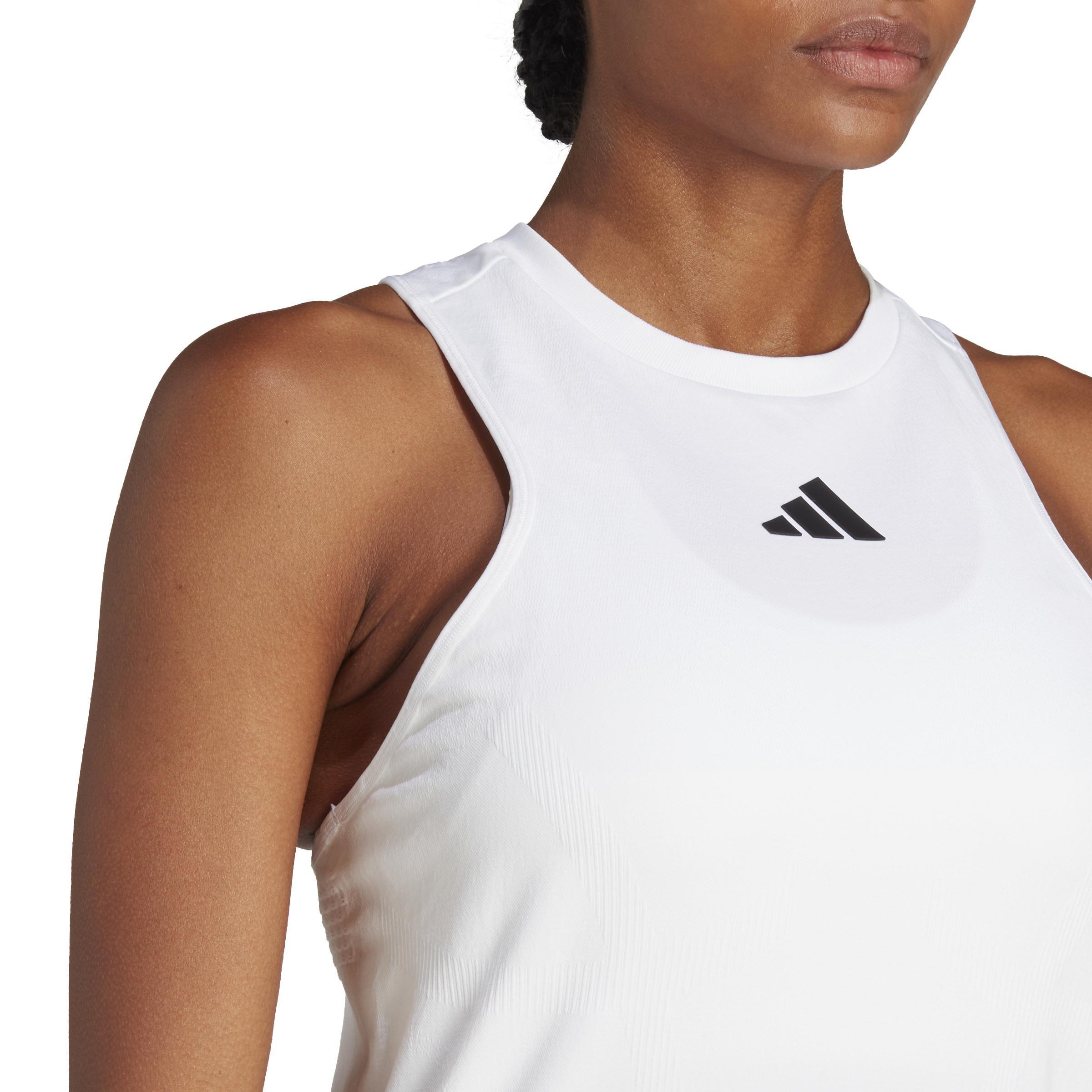 Aeroready Pro Seamless Tennis Tank Top, White, A901_ONE, large image number 6